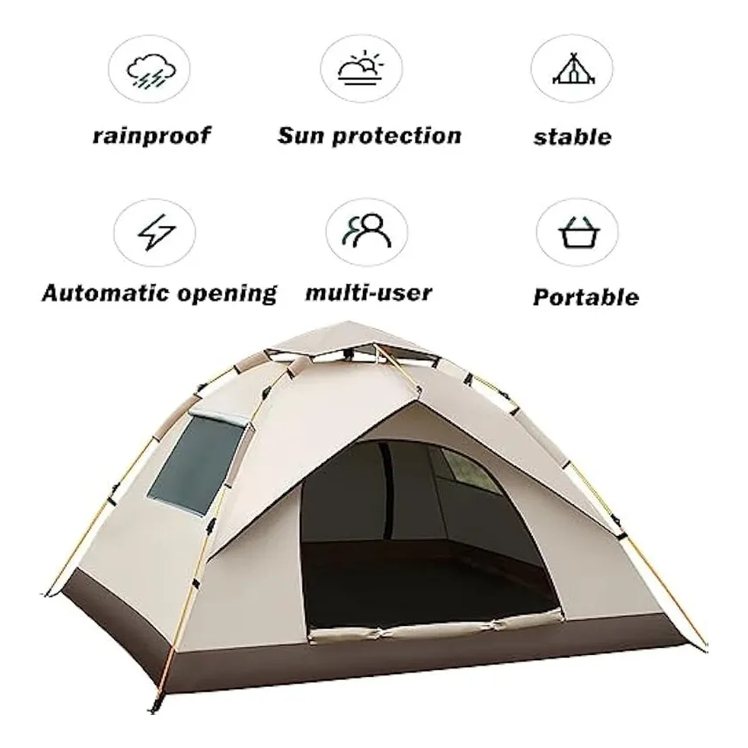 Carpa Automática Impermeable 2-3 Personas Portátil Tela Oxford-4