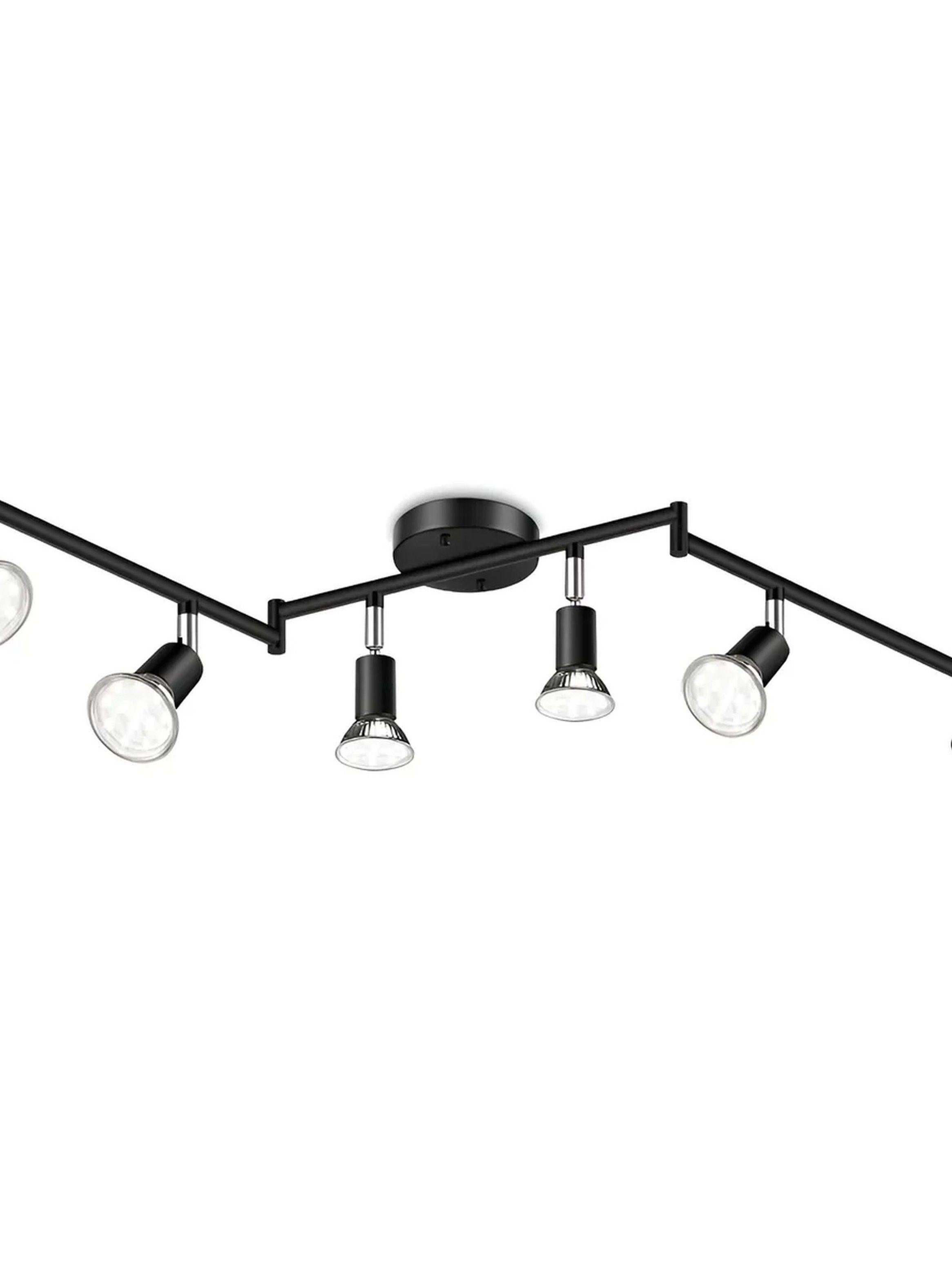Lámpara de Techo LED Regulable 6 Focos Diseño Moderno Negro-3