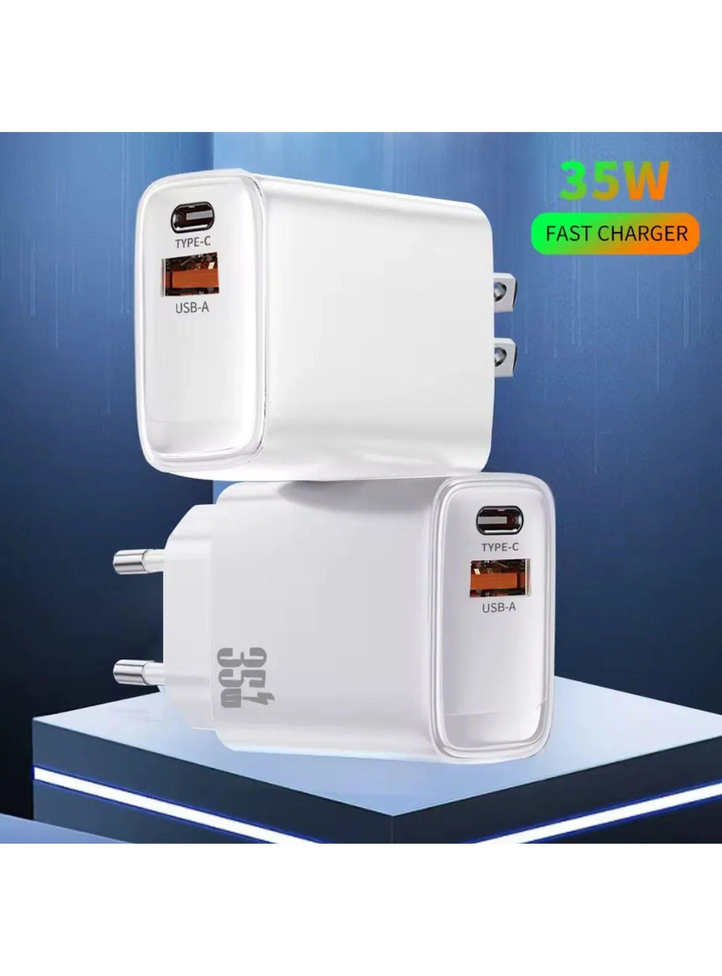 Cargador de Pared Dual USB-C y USB-A 35W Blanco-3