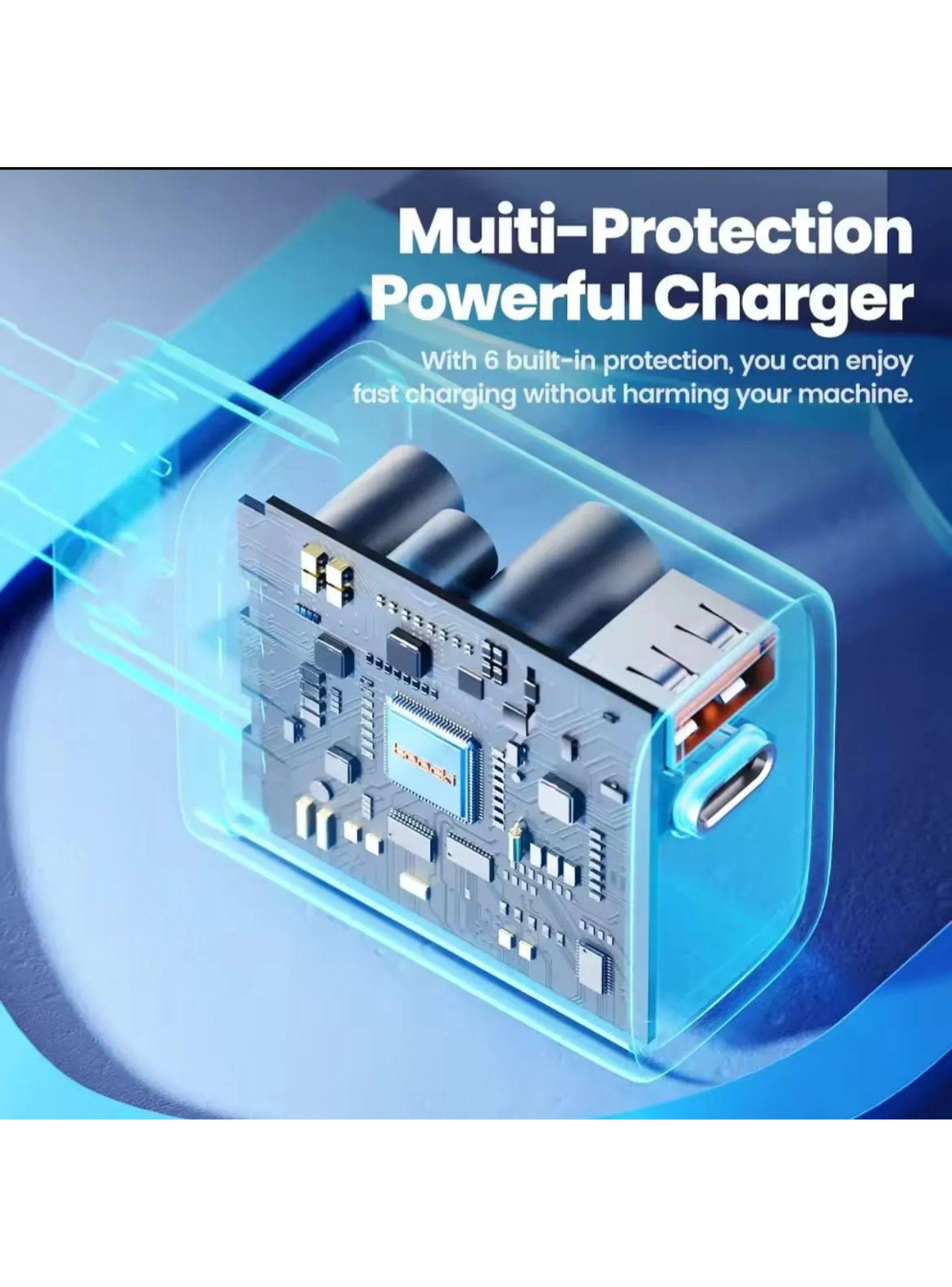 Cargador de Pared Dual USB-C y USB-A 35W Blanco-6