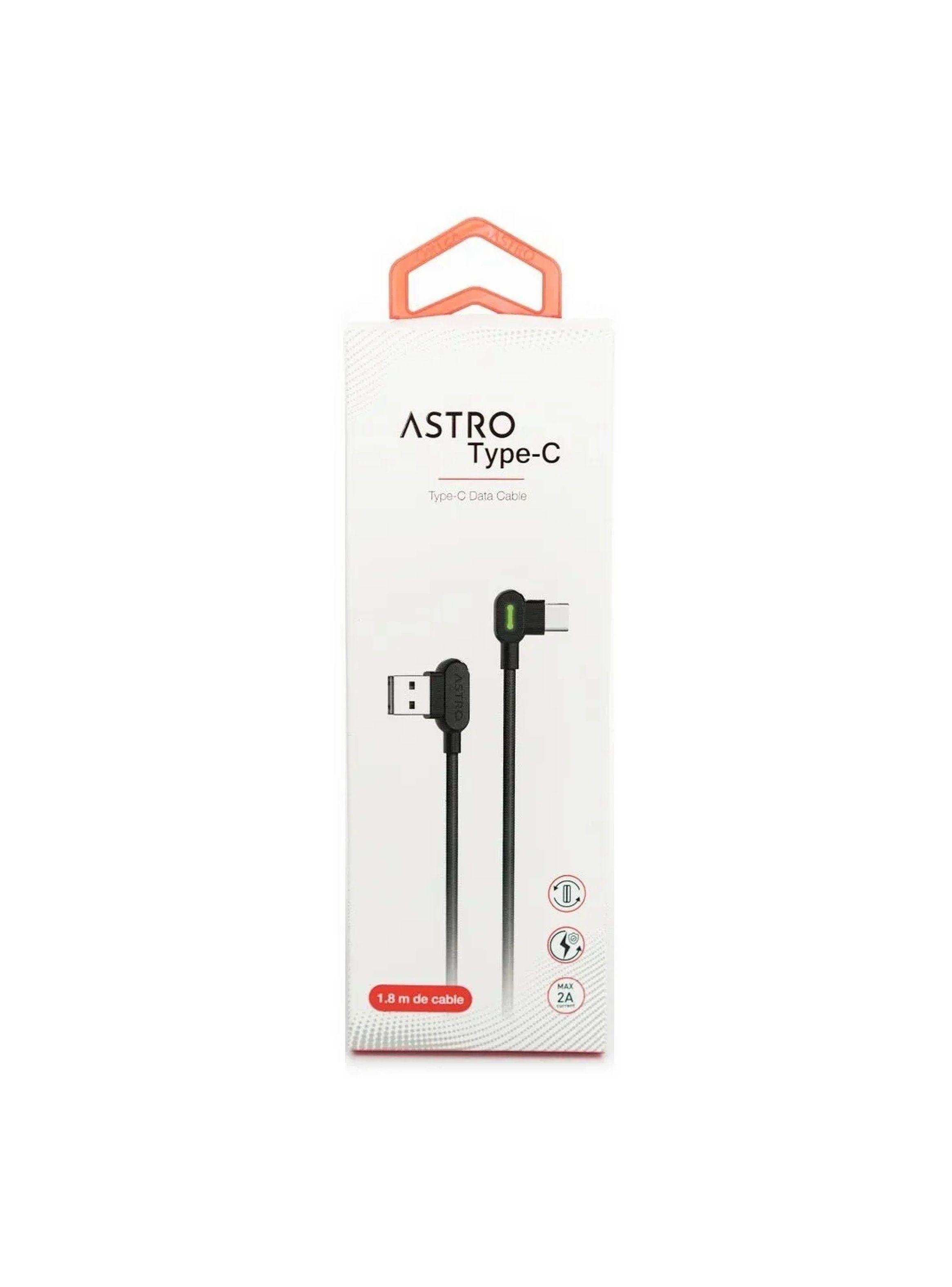 Cable Tipo C Trenzado USB Carga Rápida 1.8m Negro-2