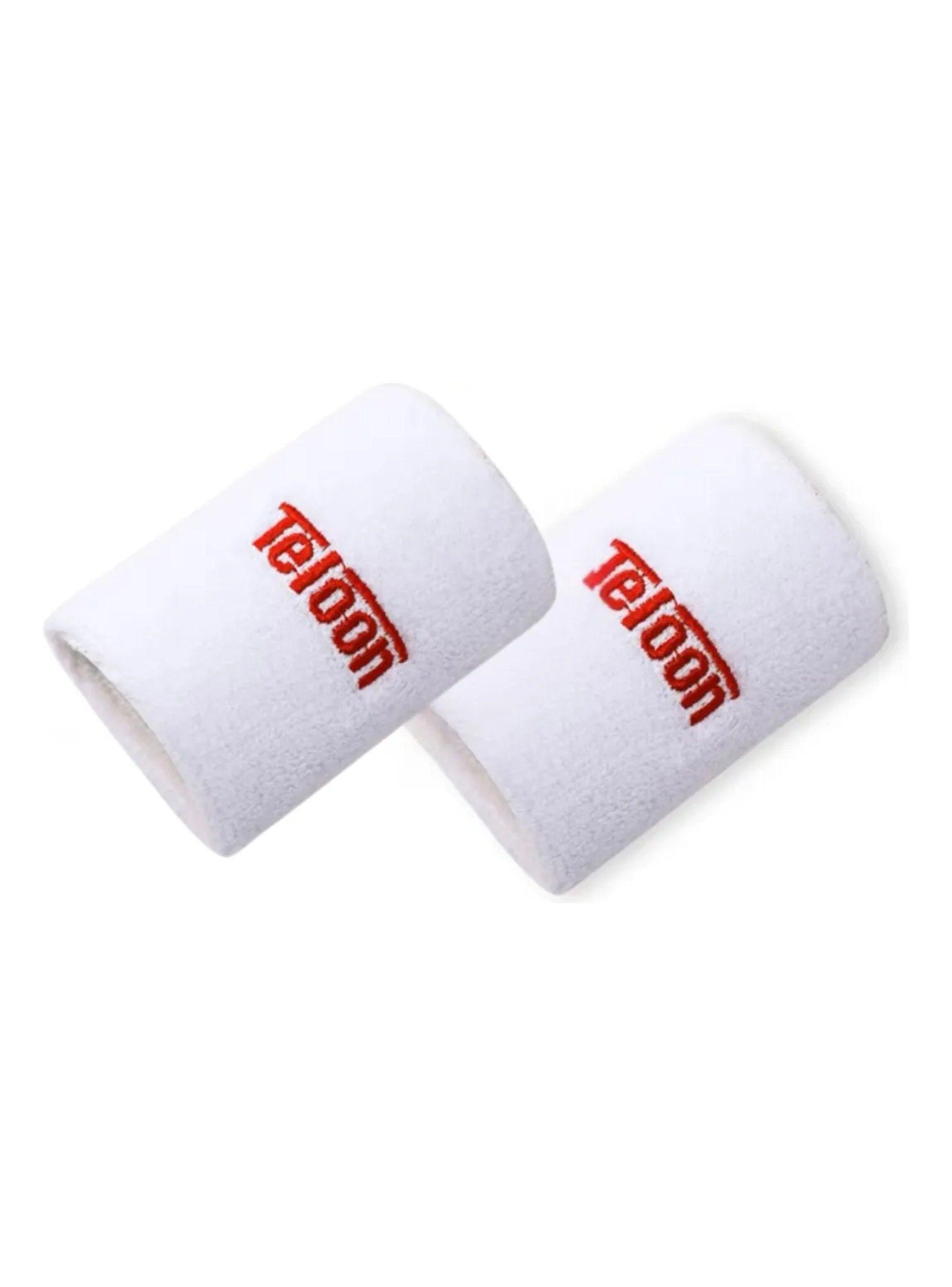 Muñequera Deportiva Algodón Elasticado Blanco 2 Piezas-0