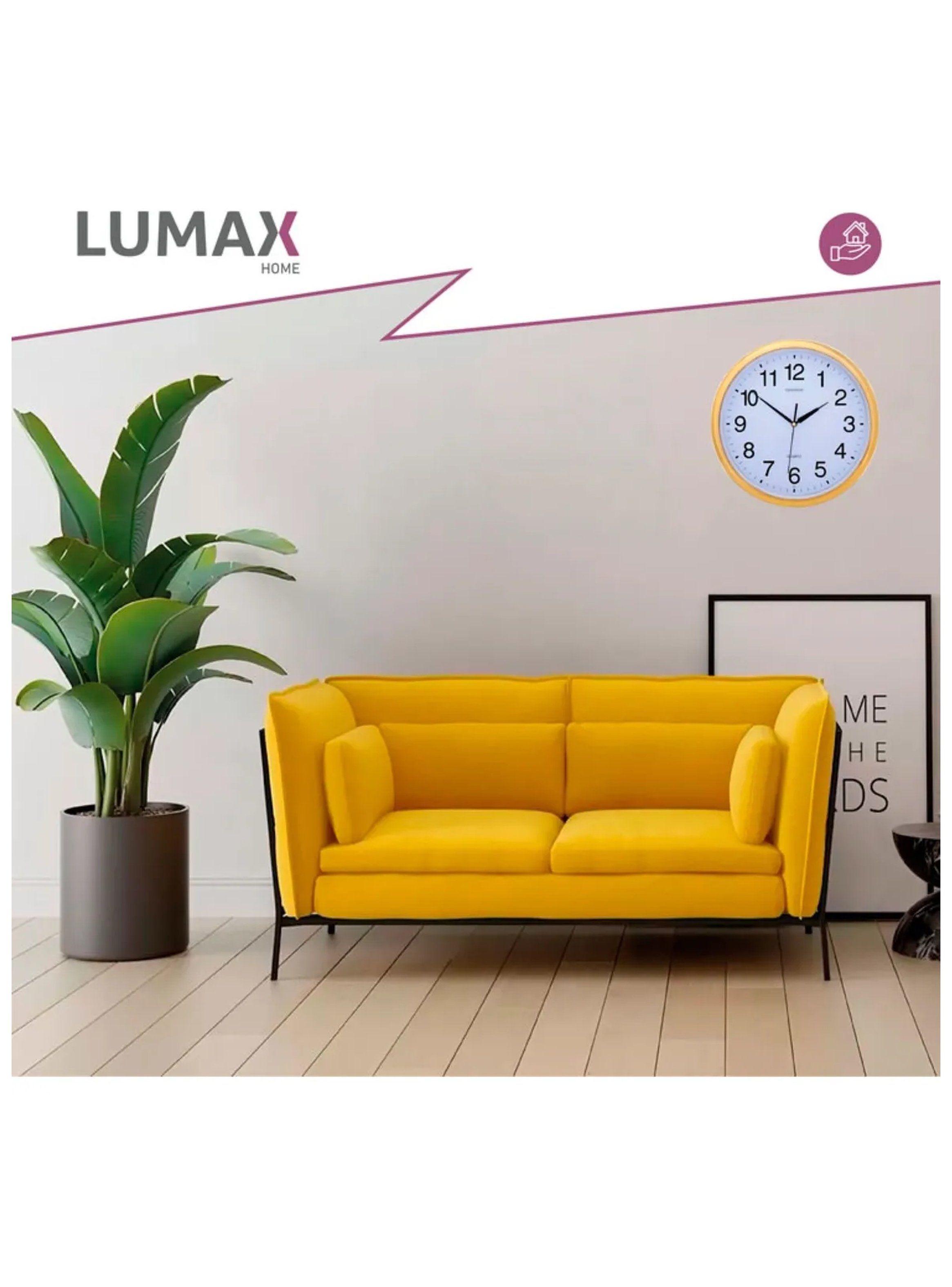 Reloj de Pared Analógico 30 cm Marco Dorado-3