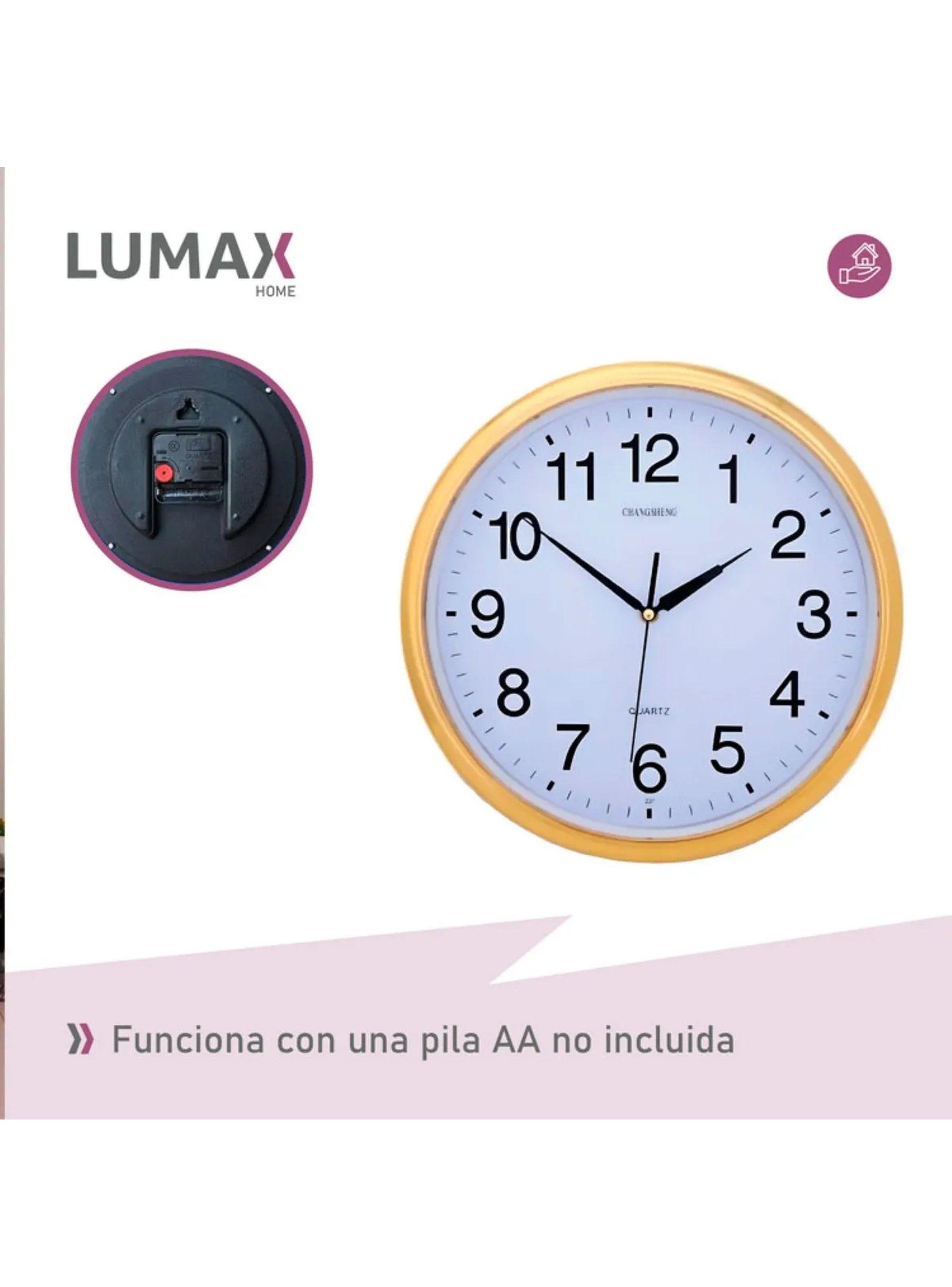 Reloj de Pared Analógico 30 cm Marco Dorado-4