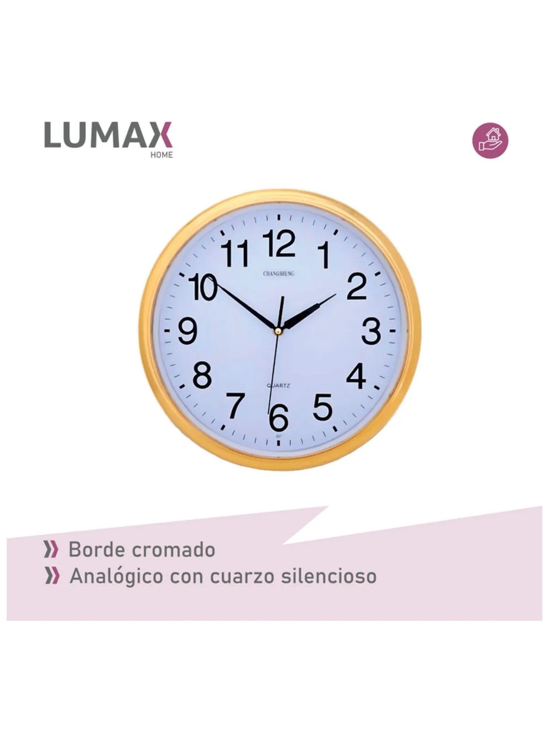 Reloj de Pared Analógico 30 cm Marco Dorado-6