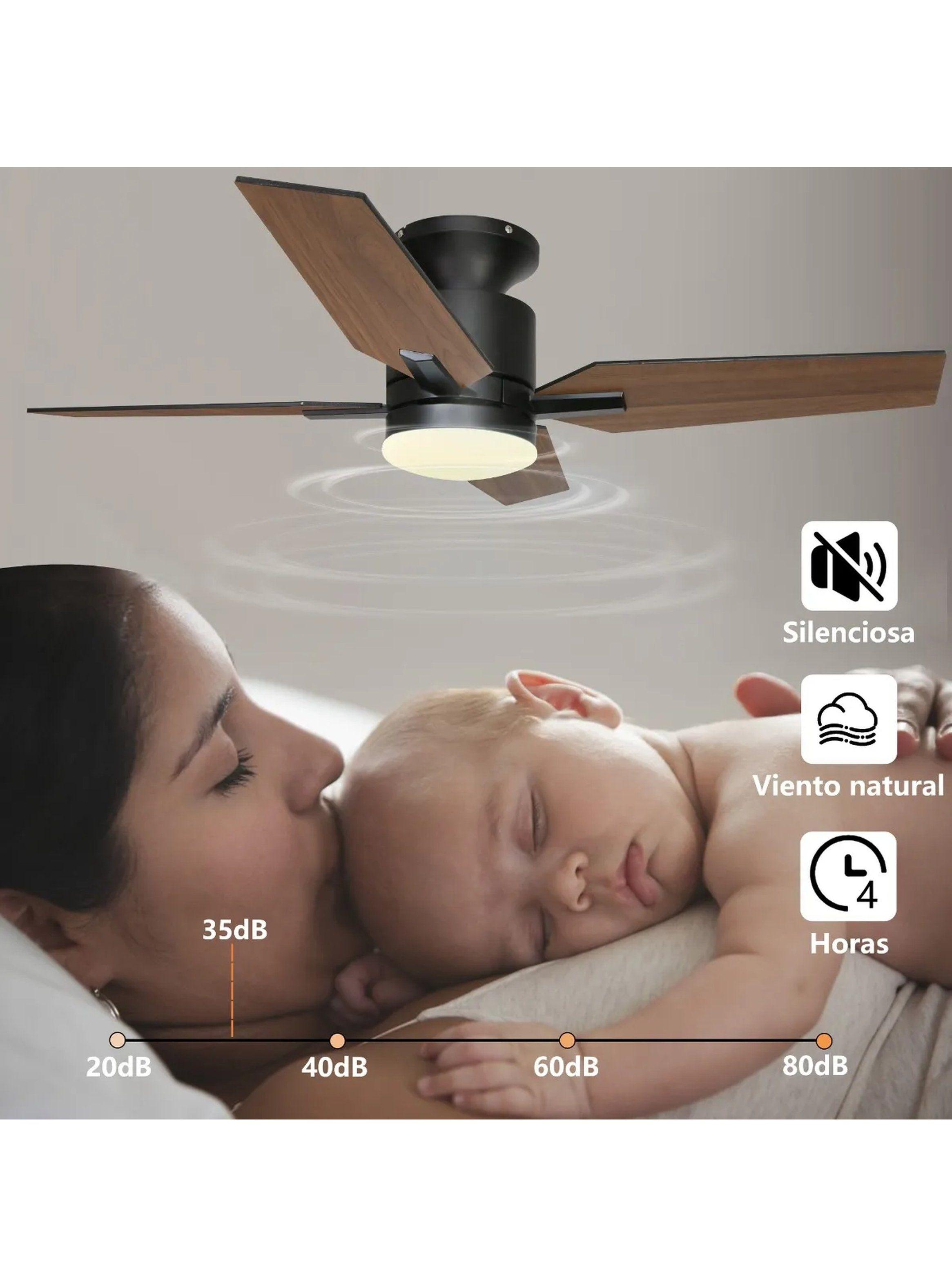 Ventilador De Techo Empotrado 40'' Luces Ajustables 3 Colores-3