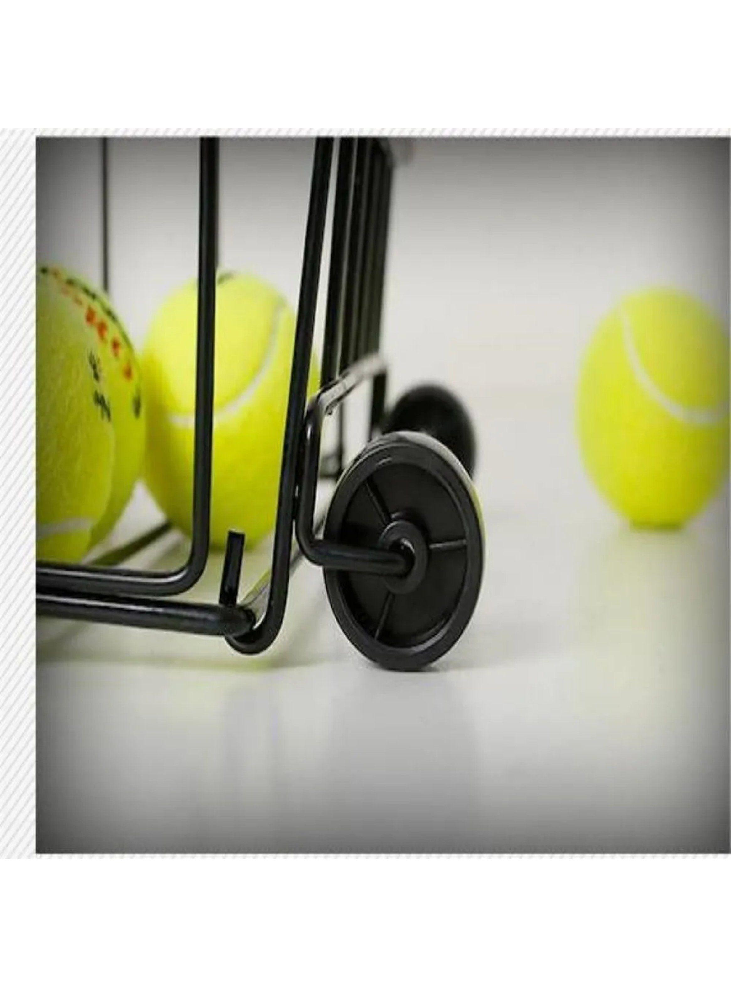 Carro Para Pelotas De Tenis Metal Negro 30x25x91-3