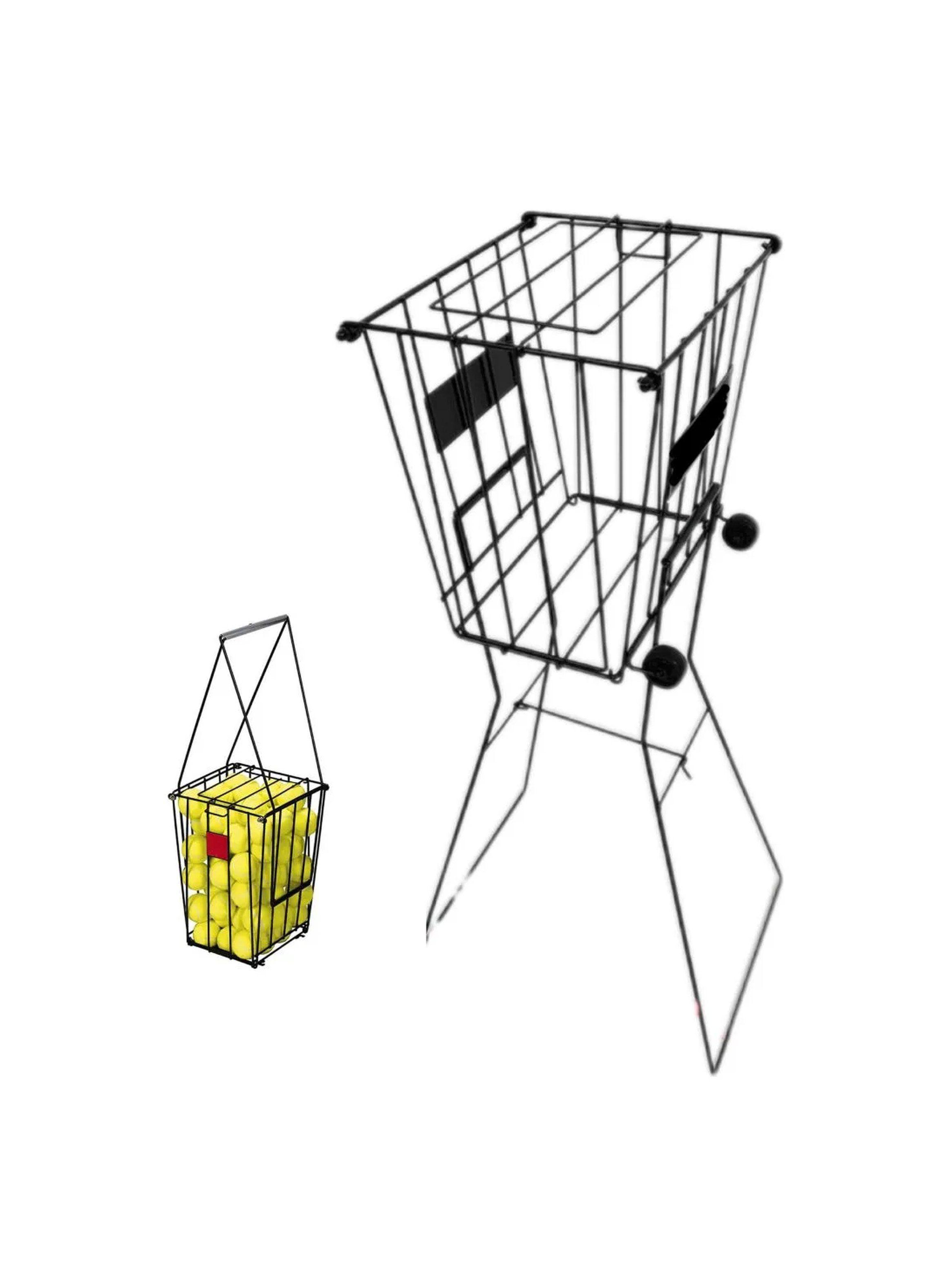 Carro Para Pelotas De Tenis Metal Negro 30x25x91-9