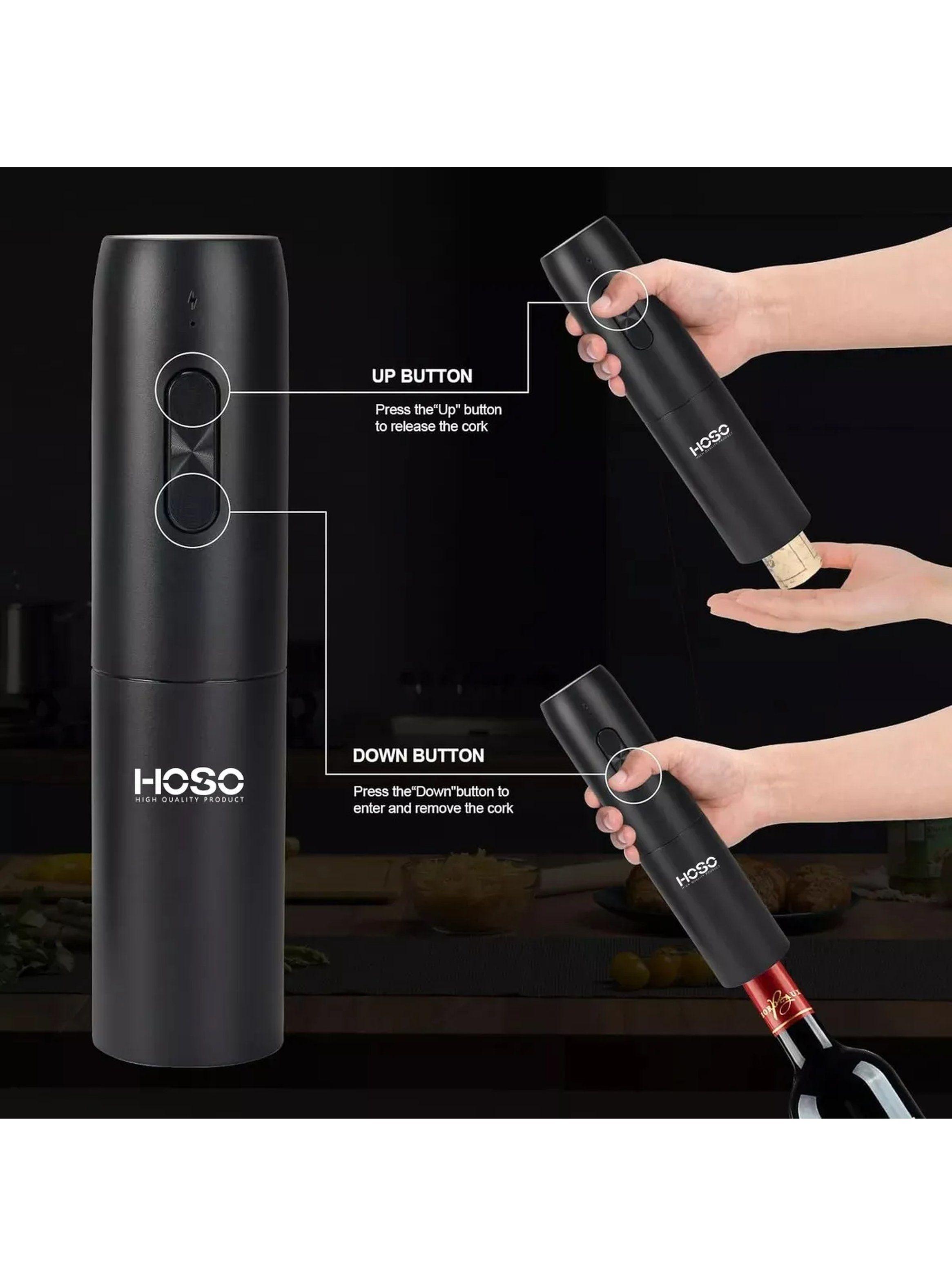 Sacacorchos Eléctrico Con Base Recargable Accesorios Negros-5