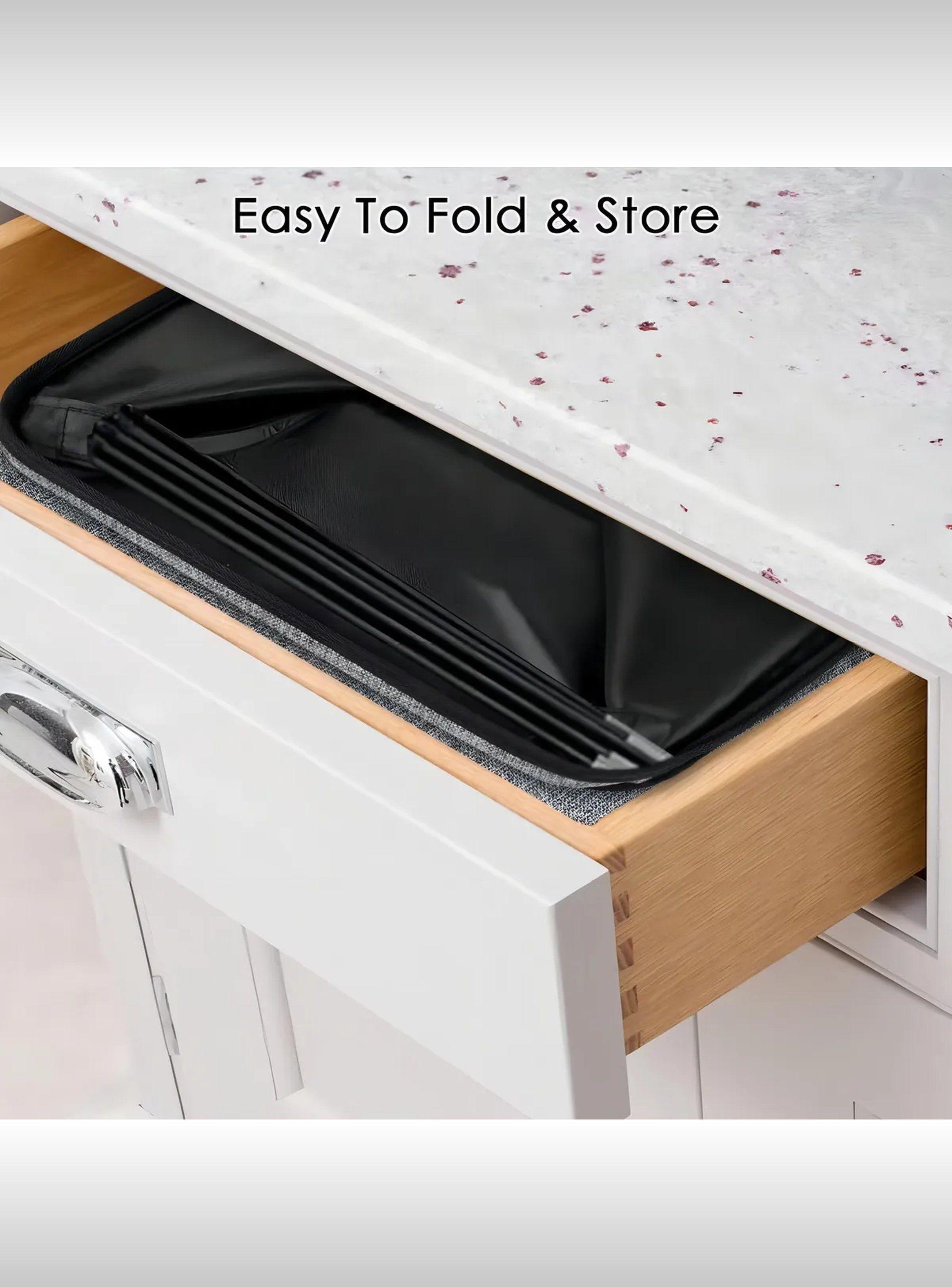 Canasta de Ropa Plegable Gran Capacidad 80 LB Tela Gris-4