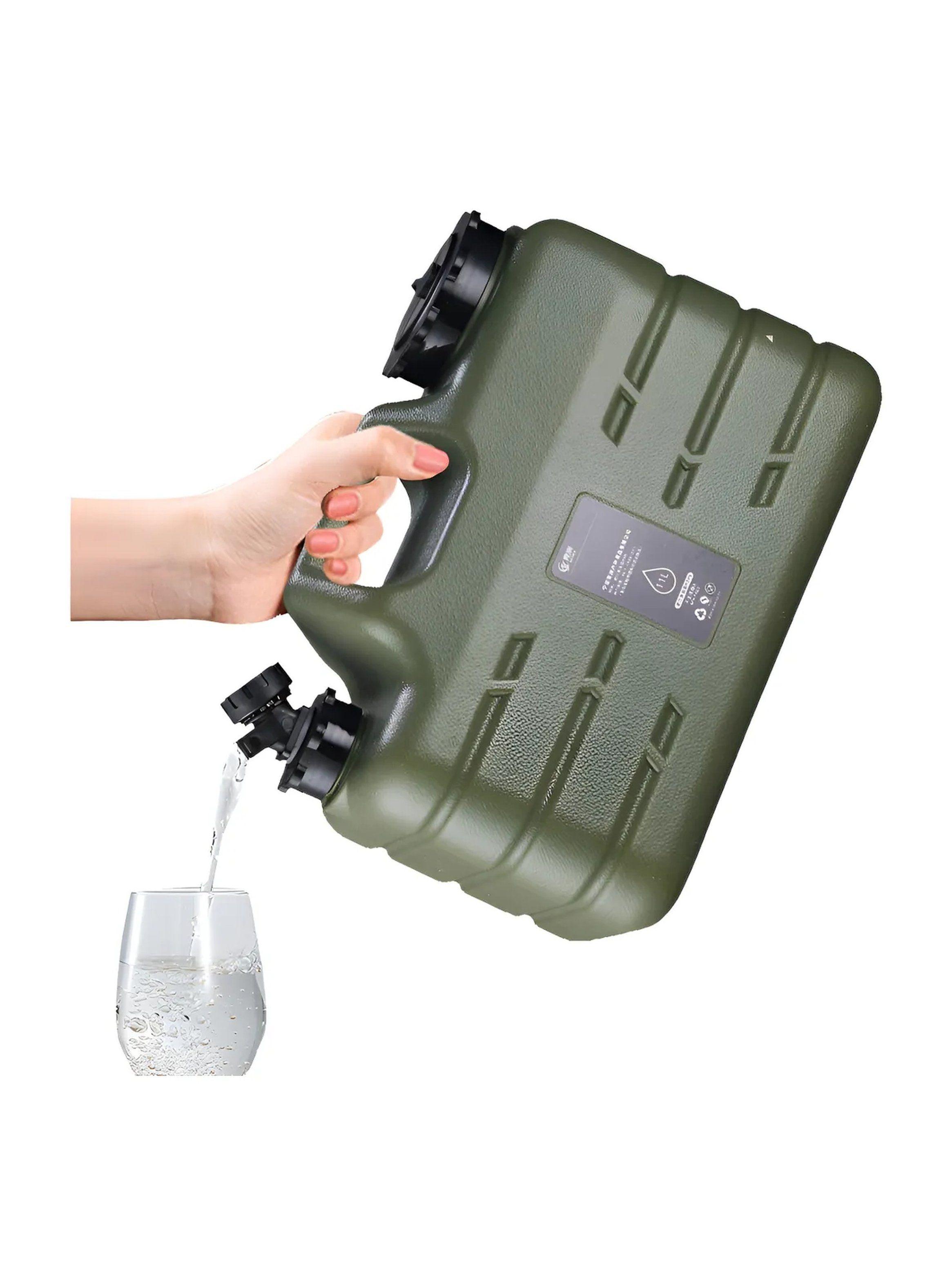 Bidón de Agua Portátil 9L Boca Ancha Verde Camping-0