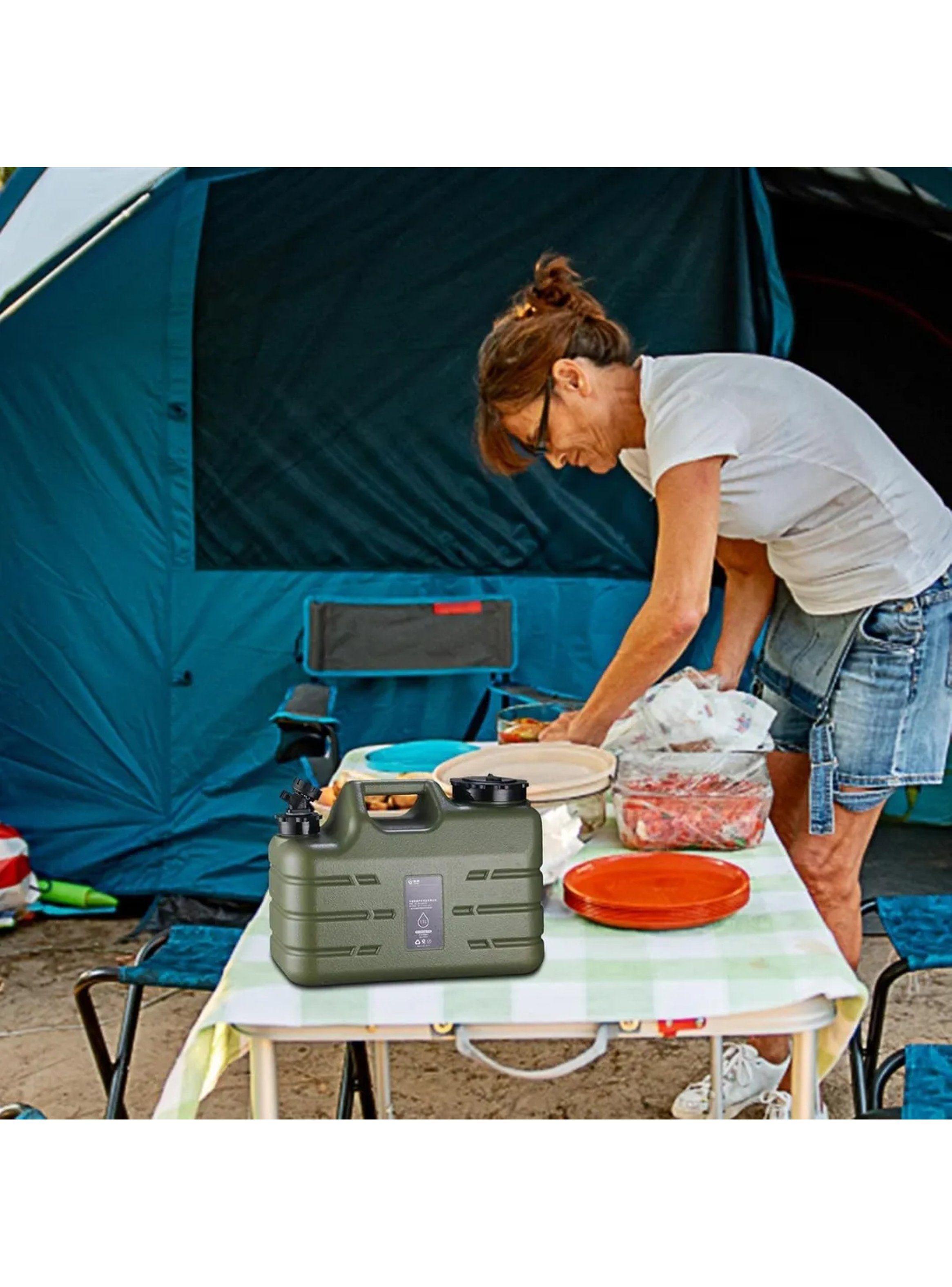 Bidón de Agua Portátil 9L Boca Ancha Verde Camping-1