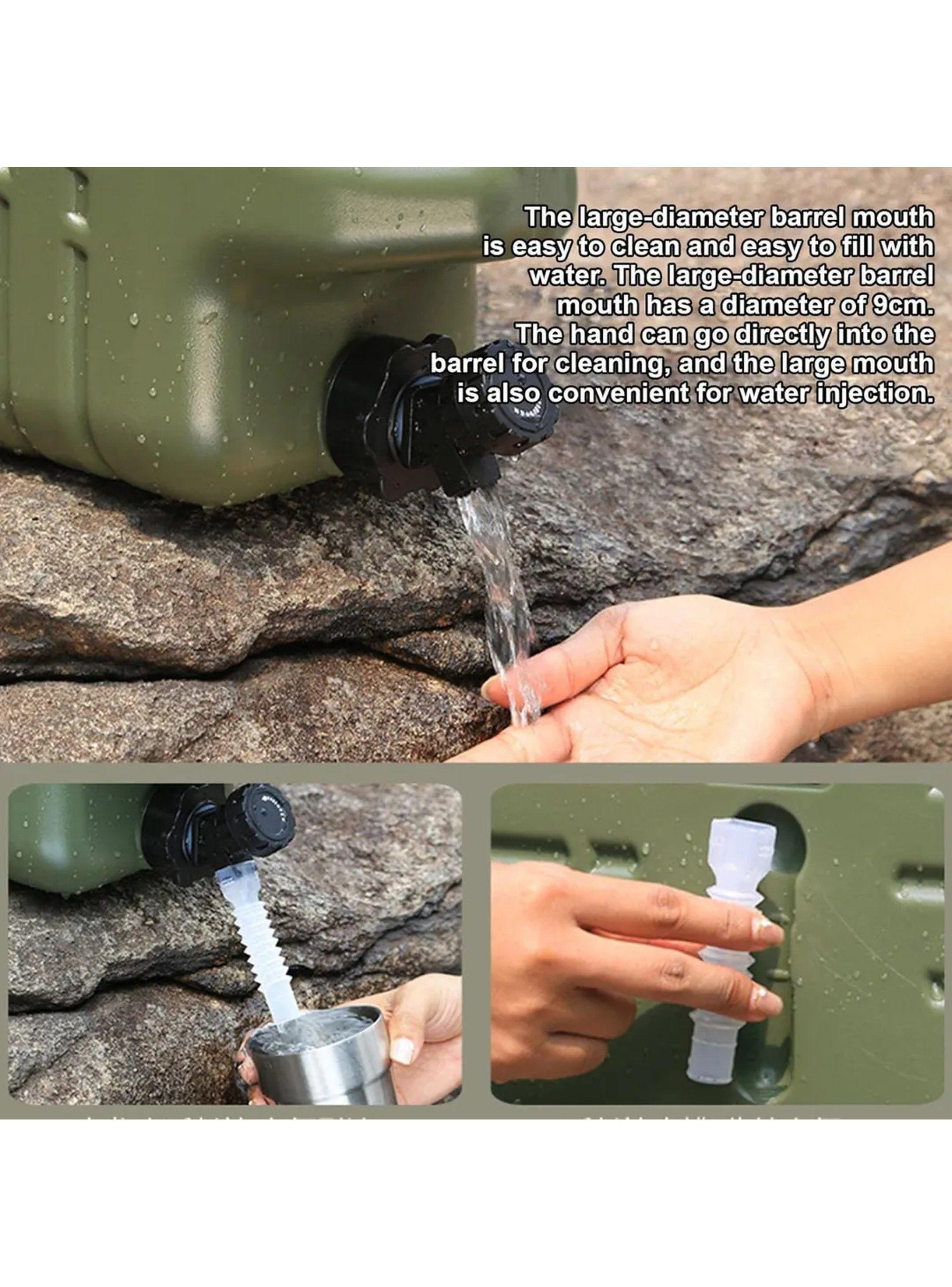 Bidón de Agua Portátil 9L Boca Ancha Verde Camping-2