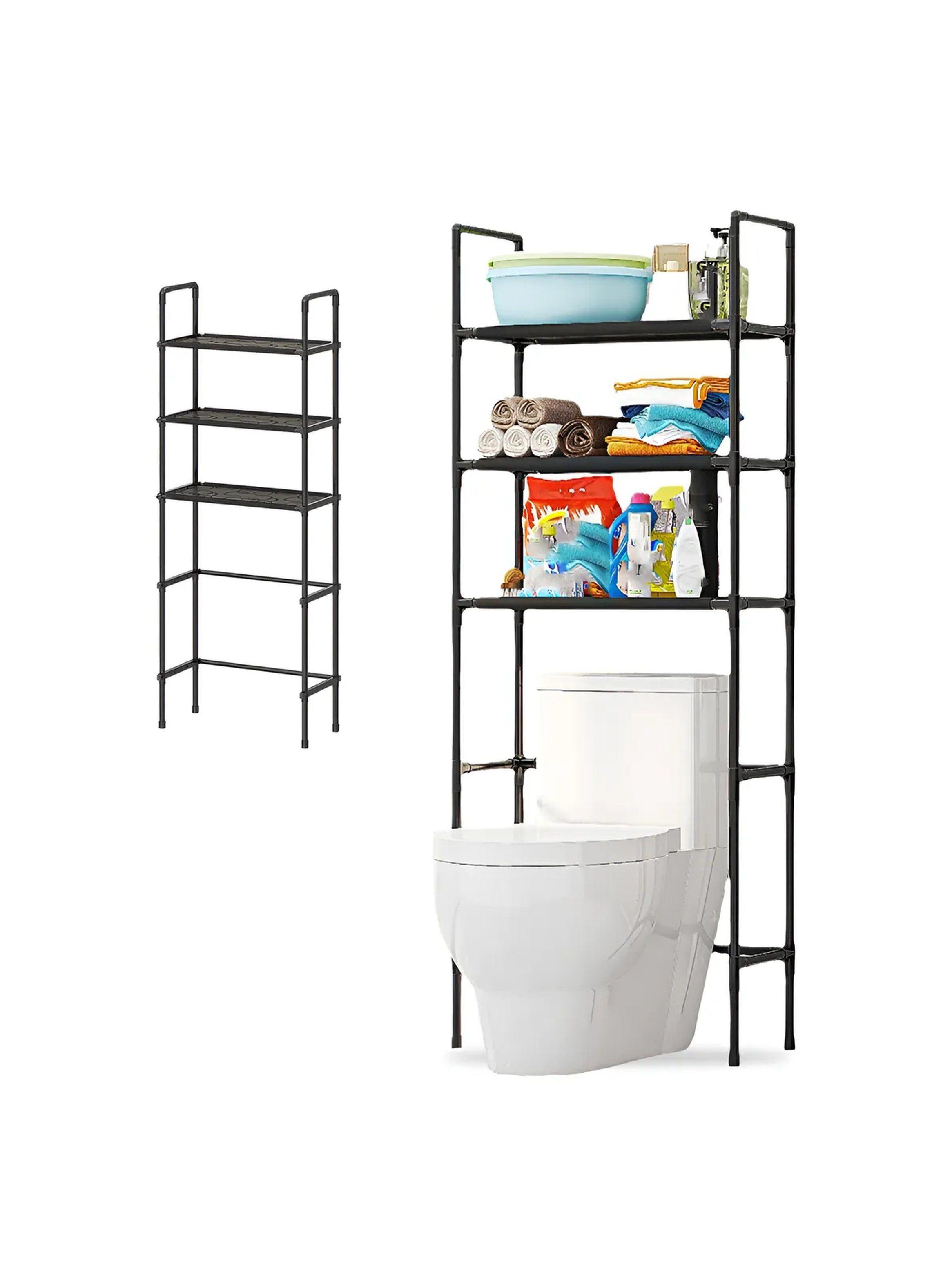 Estante de Almacenamiento Baño 4 Niveles Metal Negro 149cm-0