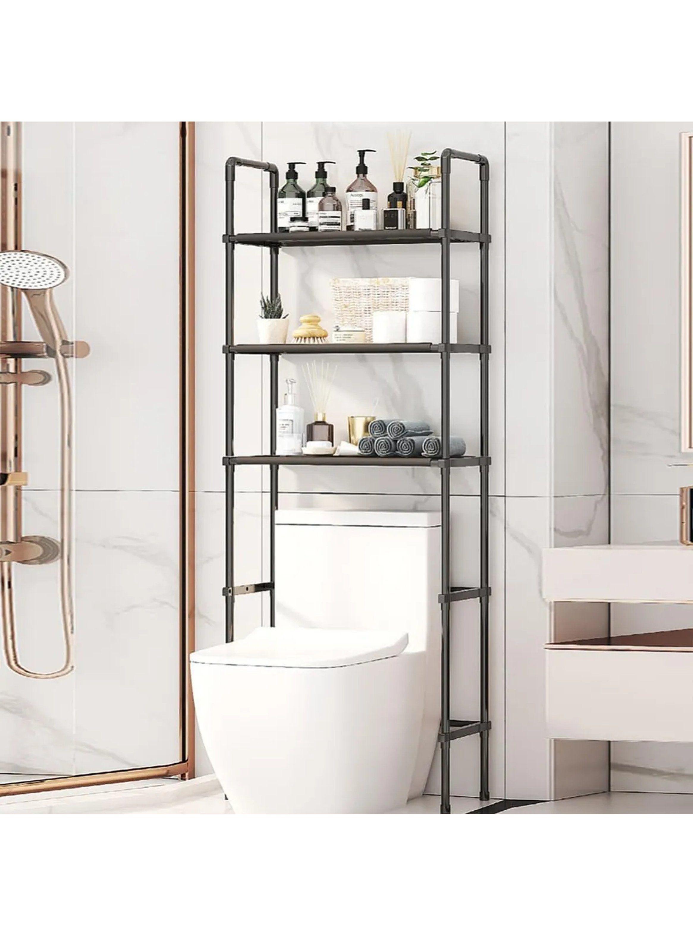 Estante de Almacenamiento Baño 4 Niveles Metal Negro 149cm-1