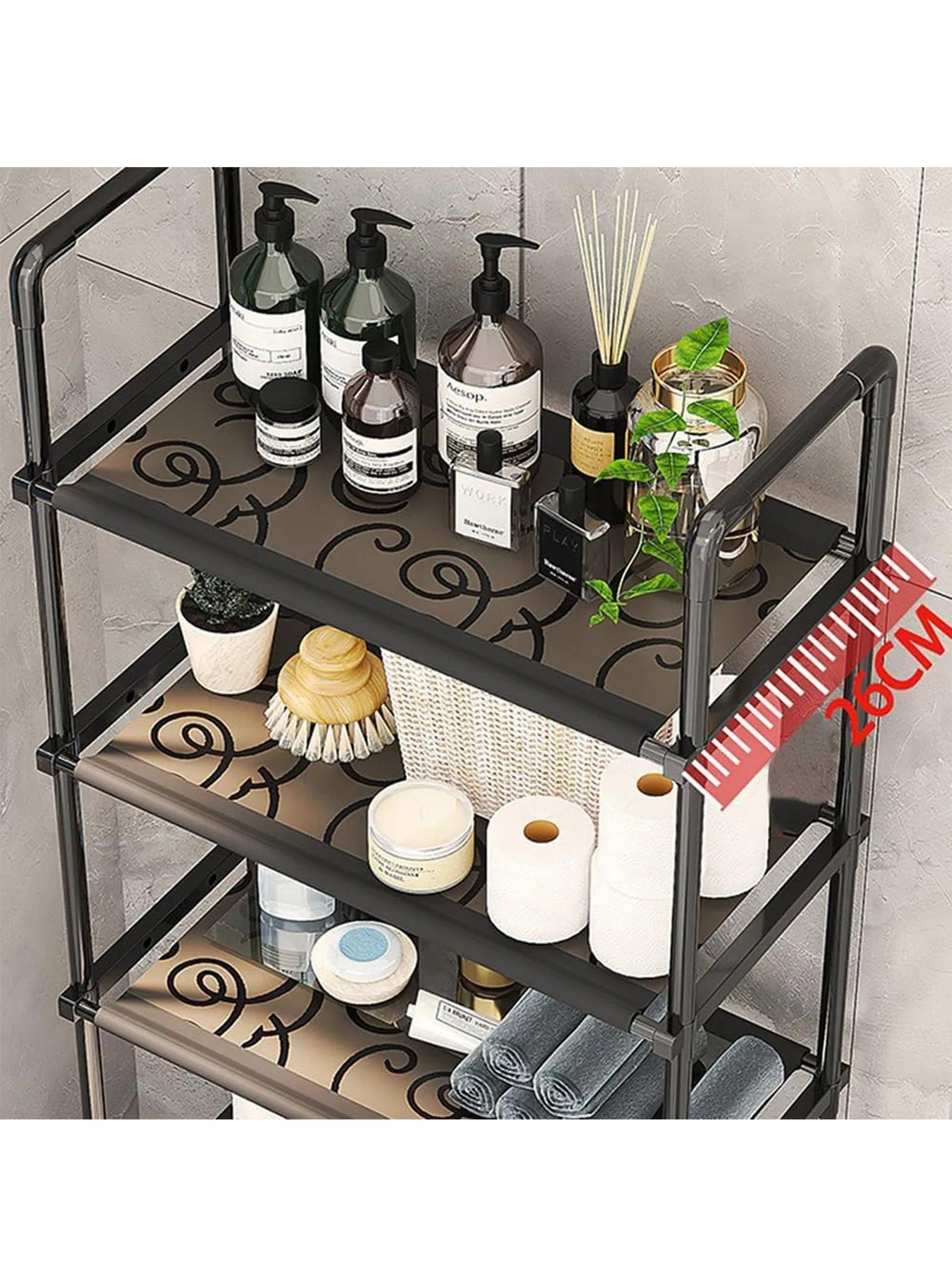Estante de Almacenamiento Baño 4 Niveles Metal Negro 149cm-4