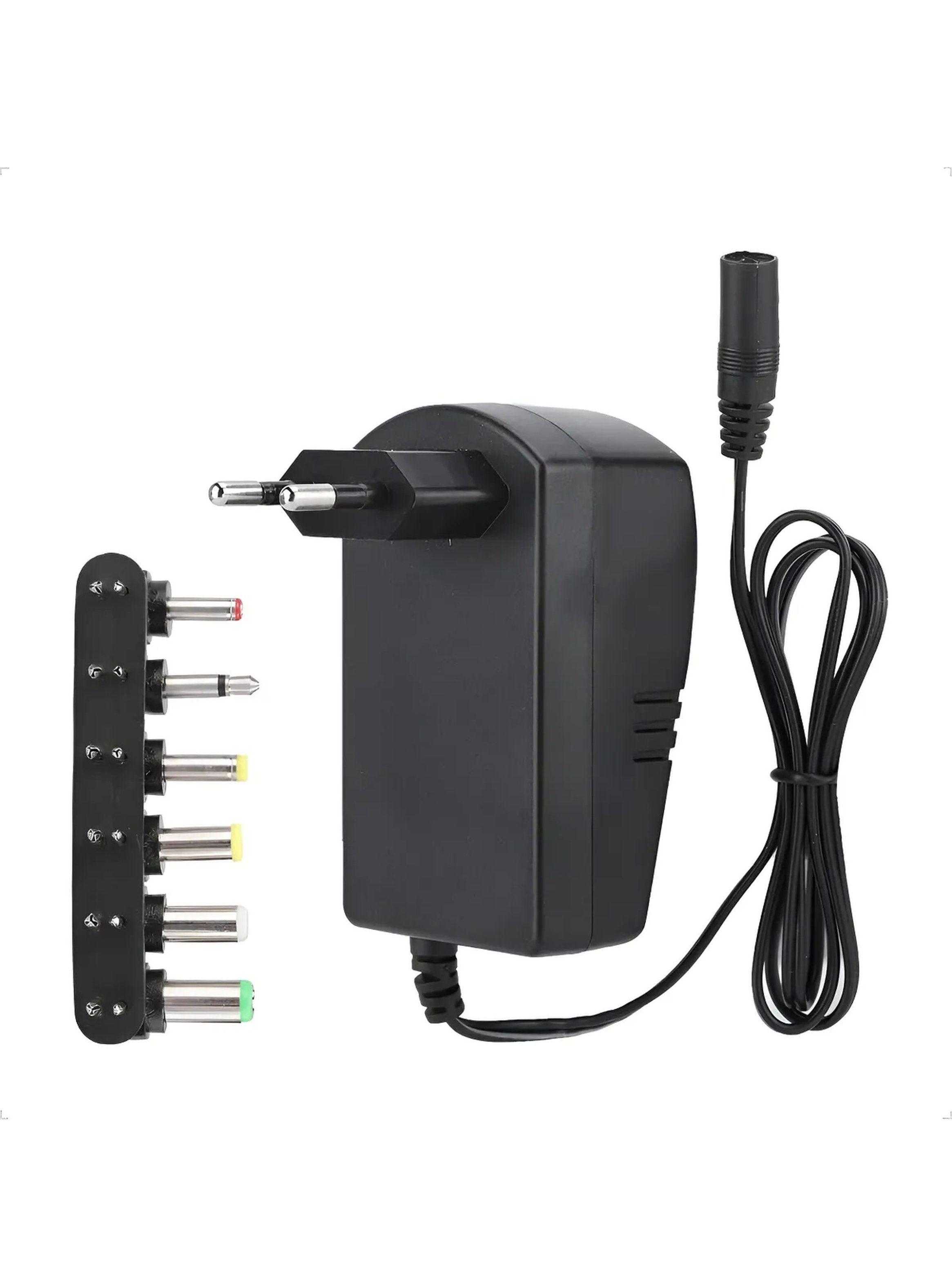 Cargador Universal Ajustable 3V-12V Salida Con Conector Intercambiable Y 8 Adaptadores-0