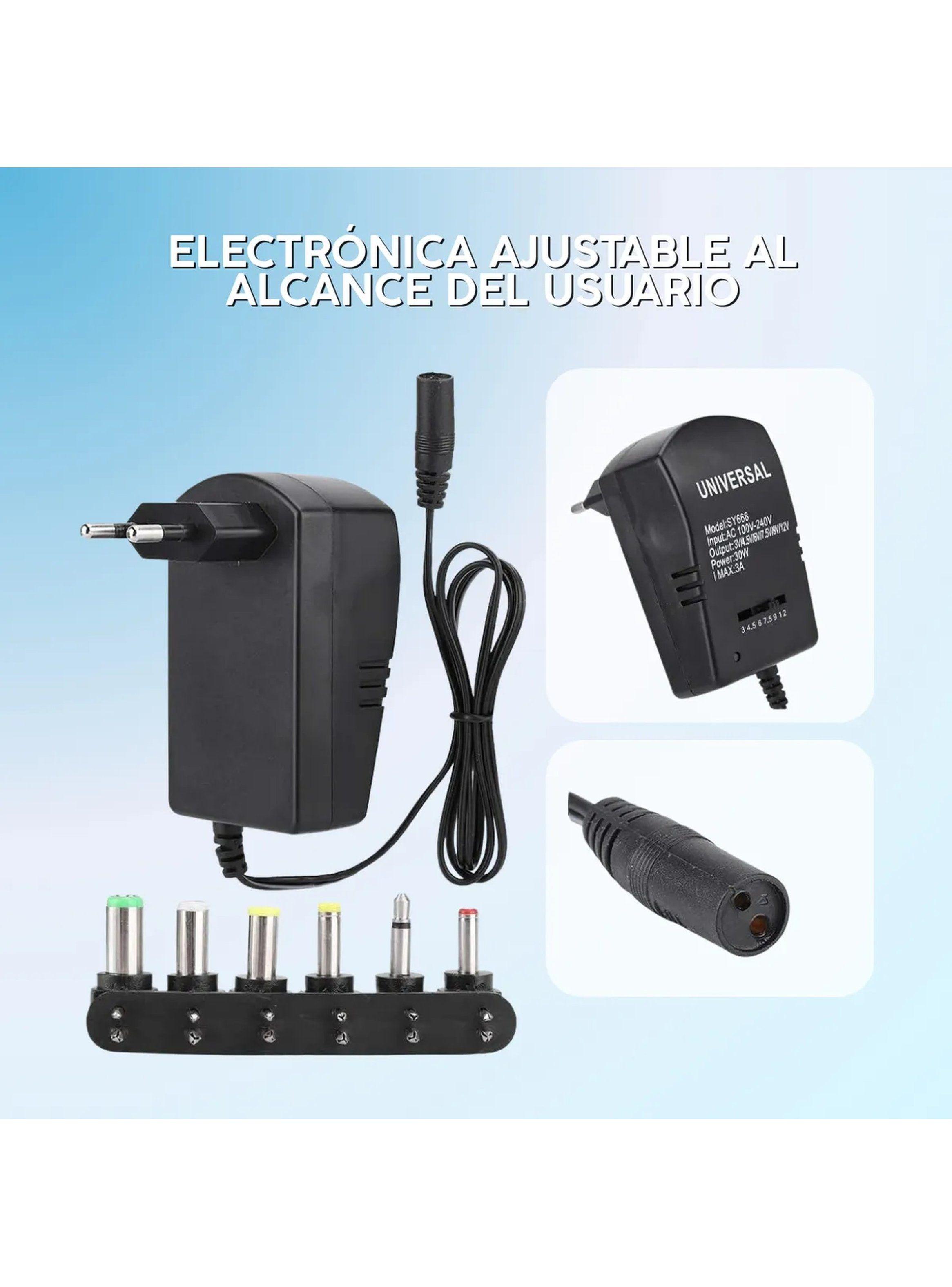 Cargador Universal Ajustable 3V-12V Salida Con Conector Intercambiable Y 8 Adaptadores-4