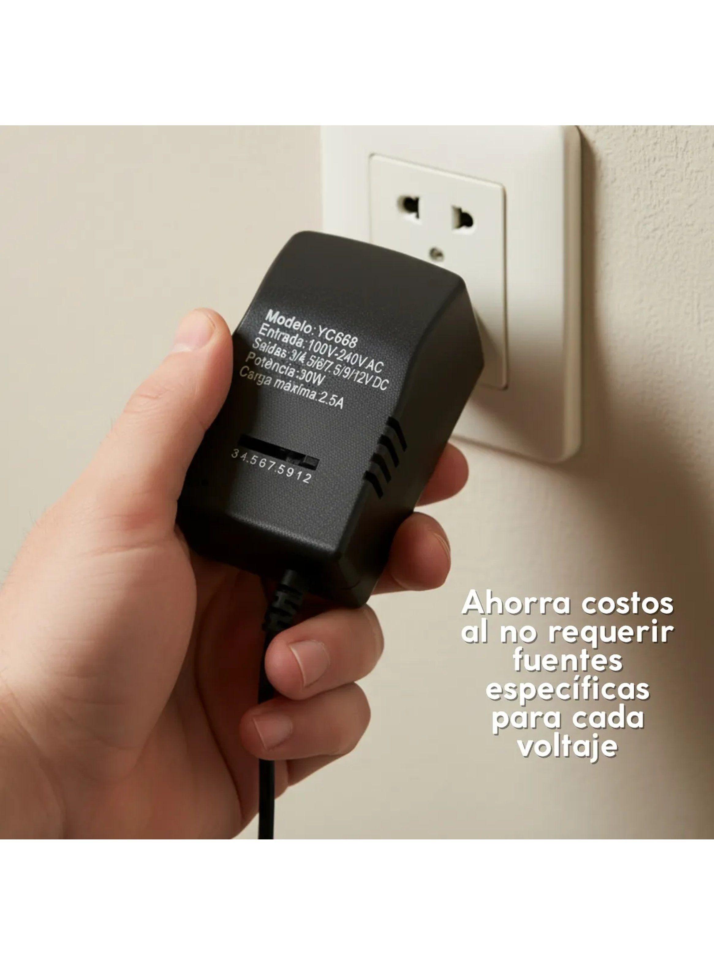 Cargador Universal Ajustable 3V-12V Salida Con Conector Intercambiable Y 8 Adaptadores-5