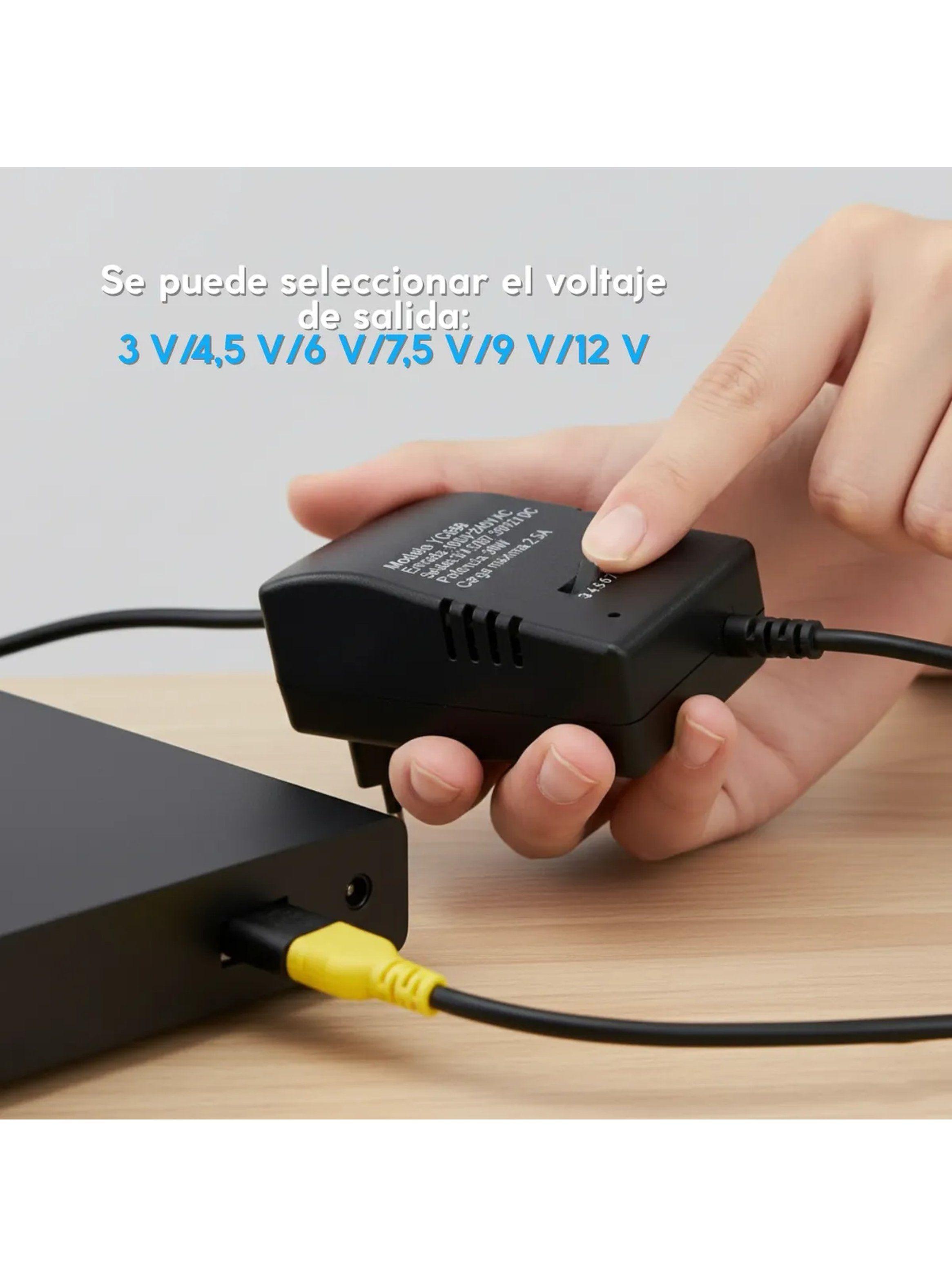 Cargador Universal Ajustable 3V-12V Salida Con Conector Intercambiable Y 8 Adaptadores-7