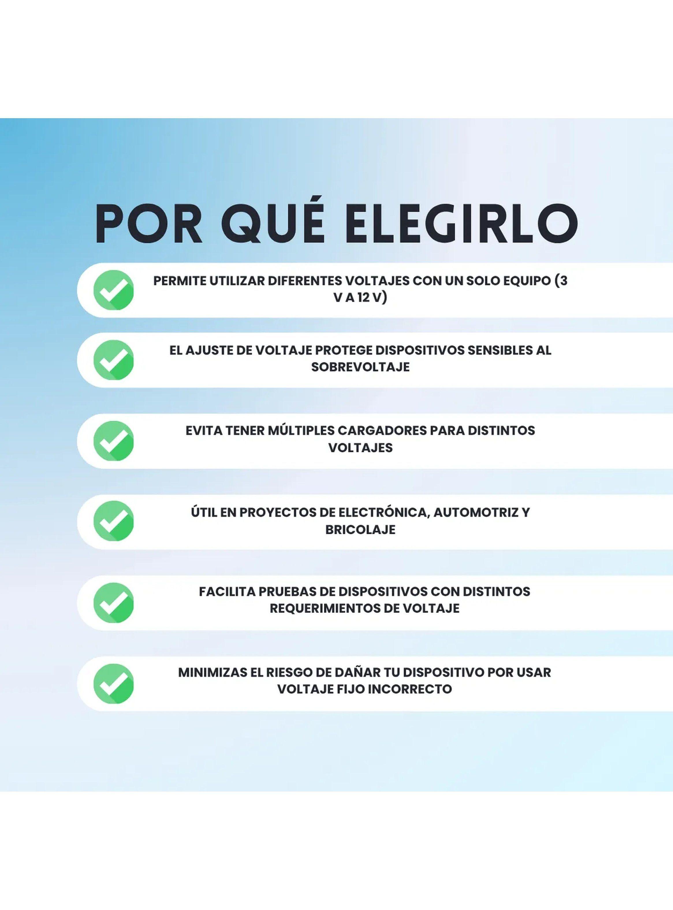 Cargador Universal Ajustable 3V-12V Salida Con Conector Intercambiable Y 8 Adaptadores-8