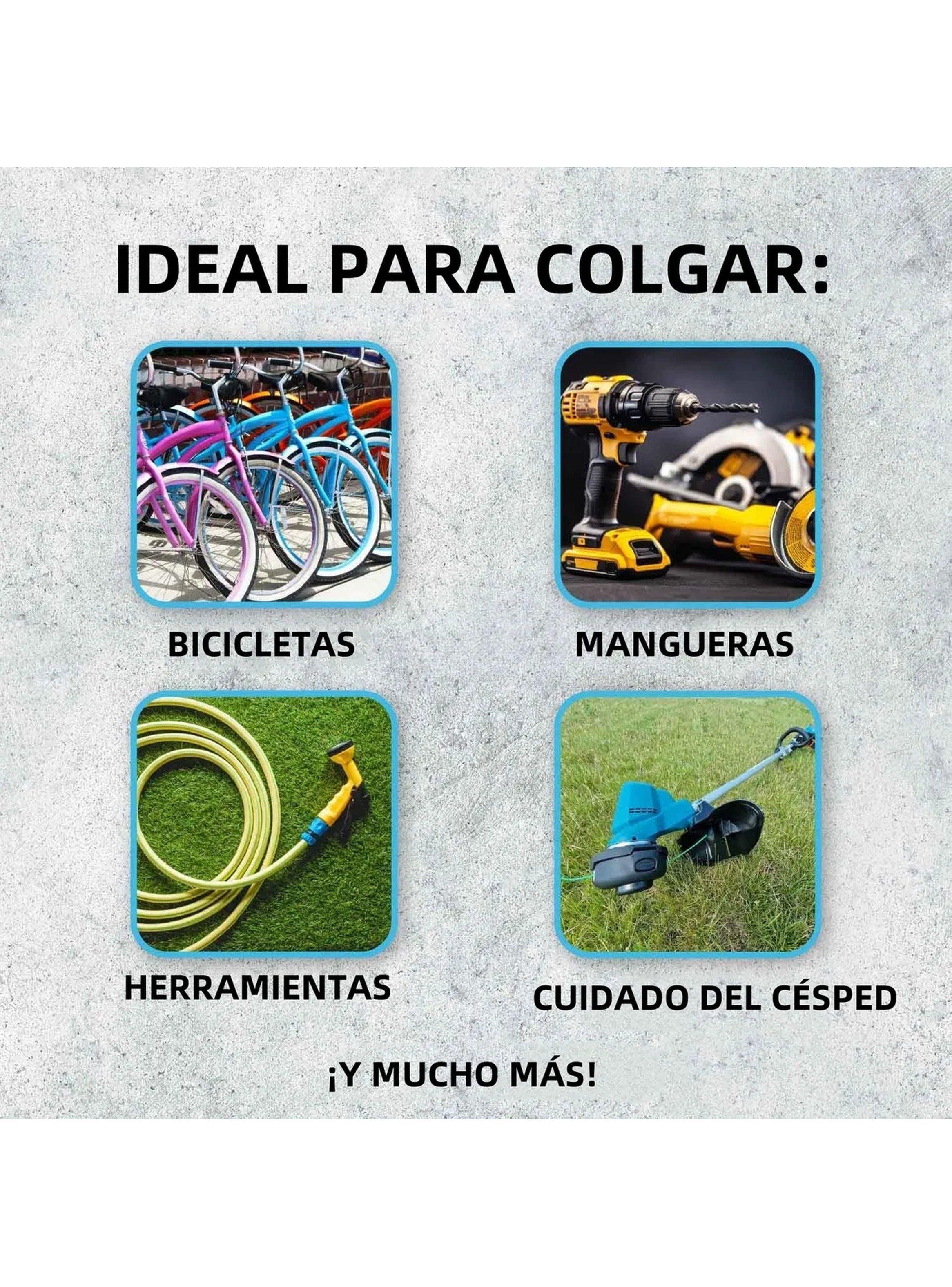 Set de Ganchos Atornillables para Pared 10 Piezas Acero con Recubrimiento Antideslizante-5