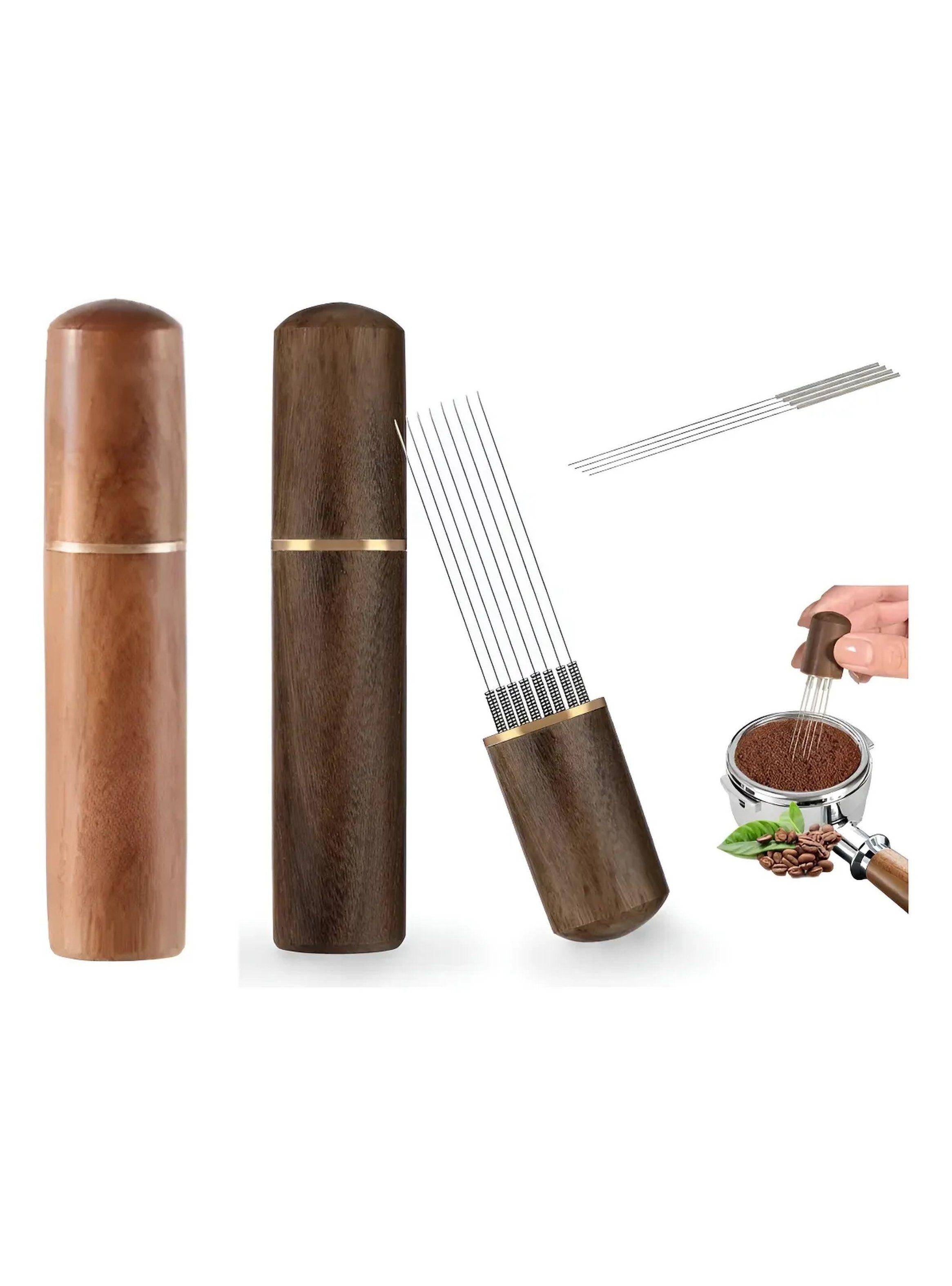 Distribuidor de Café Con Agujas de Acero Inoxidable Mango Madera-0