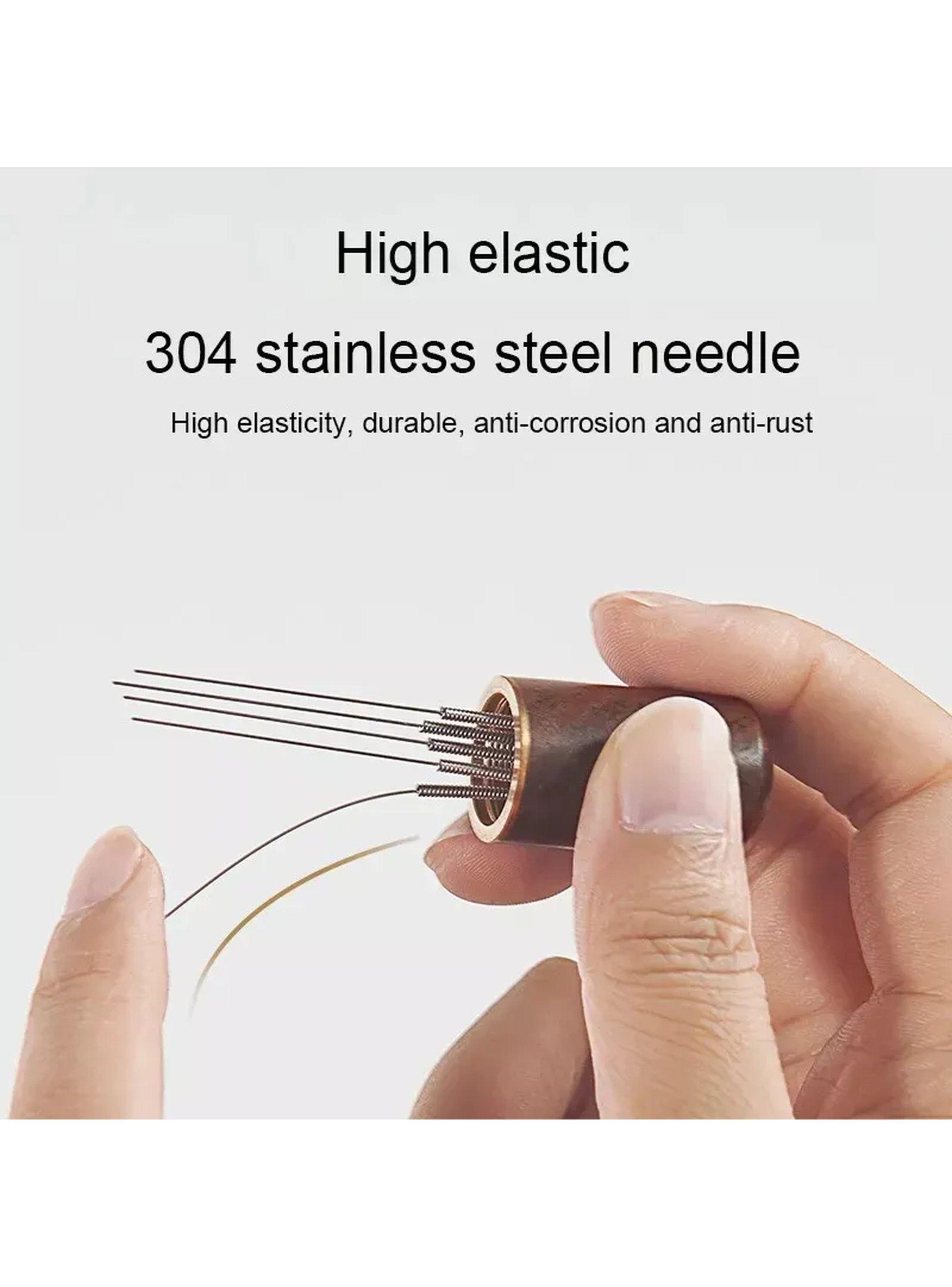 Distribuidor de Café Con Agujas de Acero Inoxidable Mango Madera-4