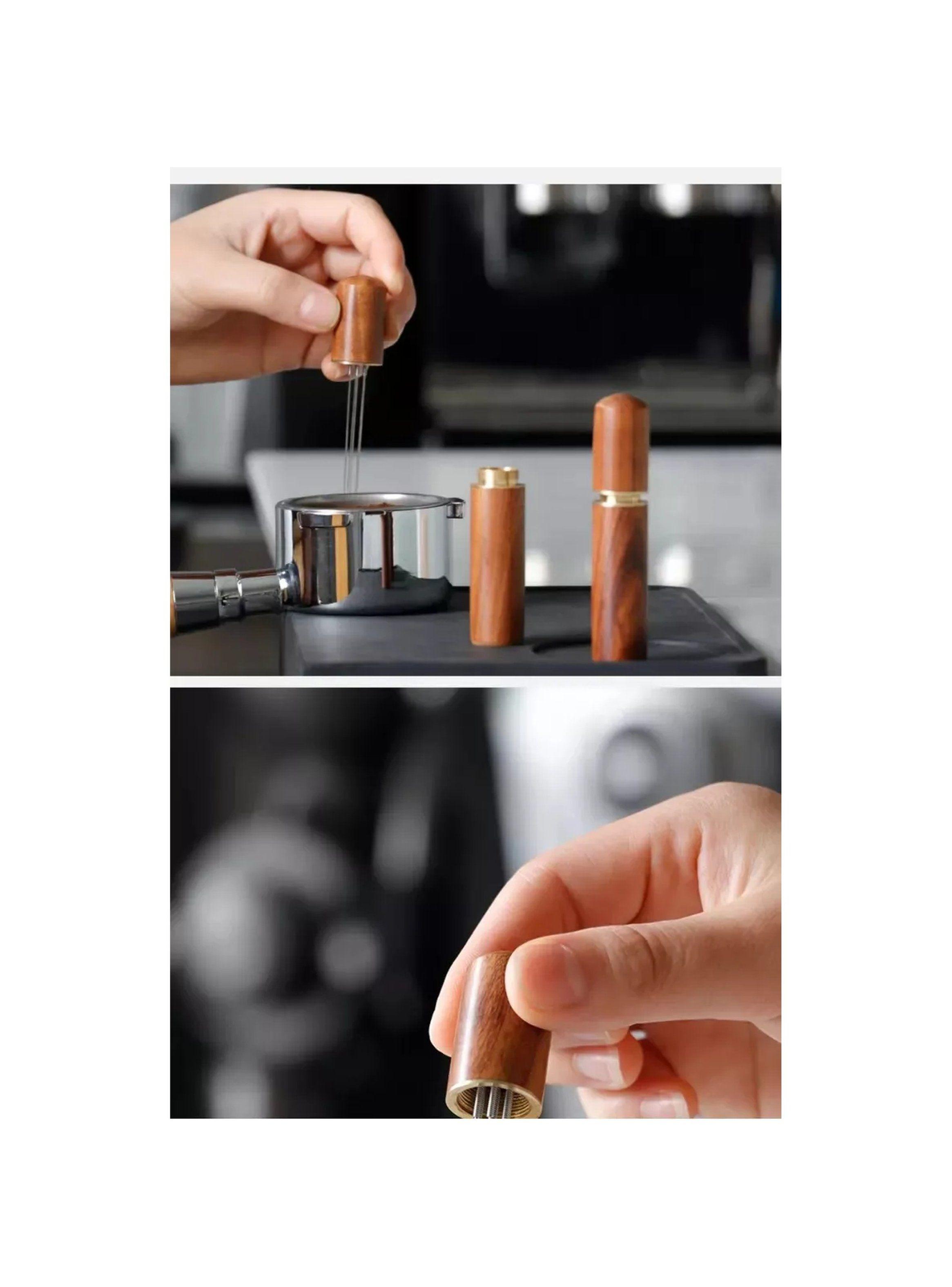 Distribuidor de Café Con Agujas de Acero Inoxidable Mango Madera-6