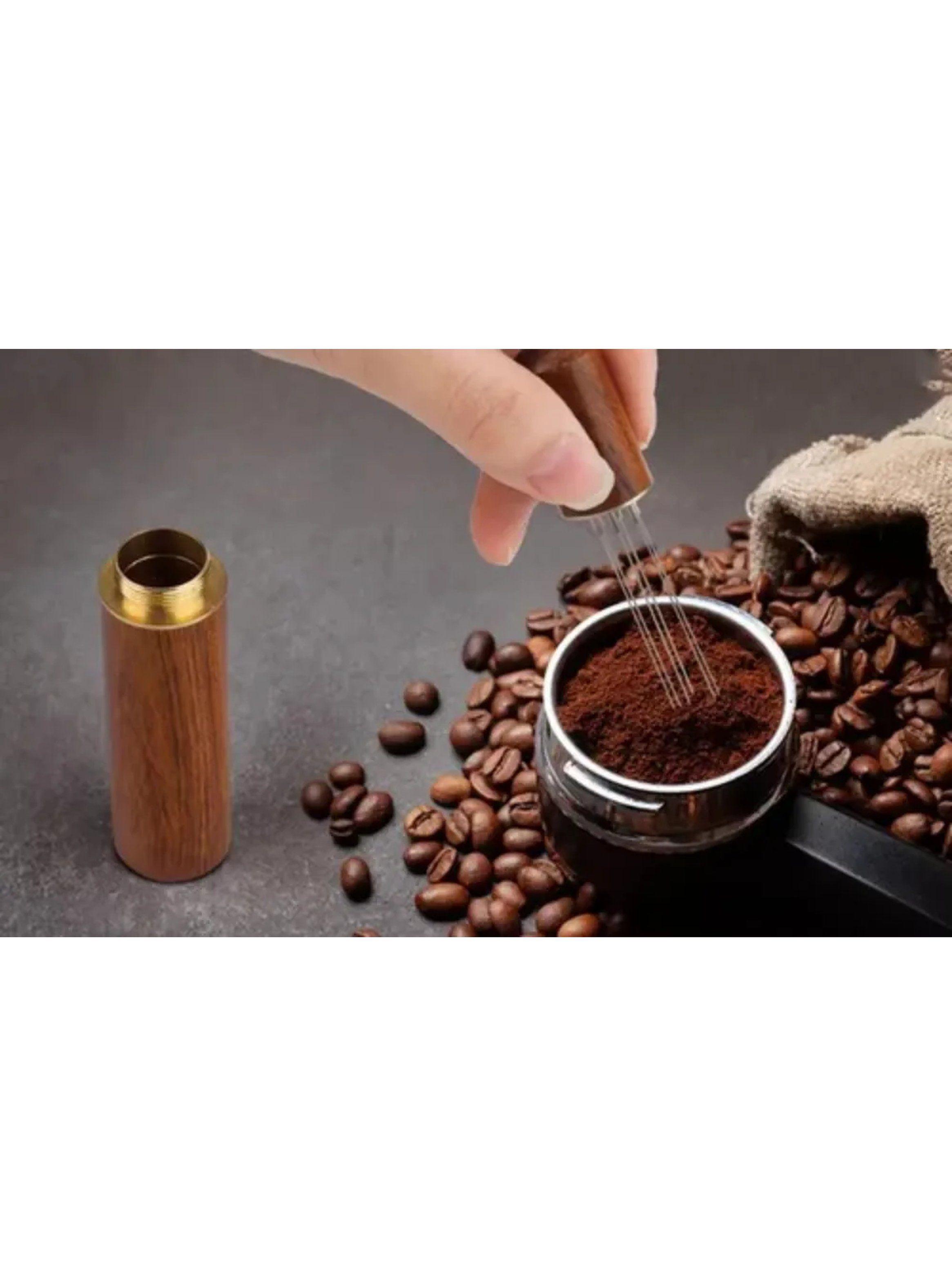 Distribuidor de Café Con Agujas de Acero Inoxidable Mango Madera-7