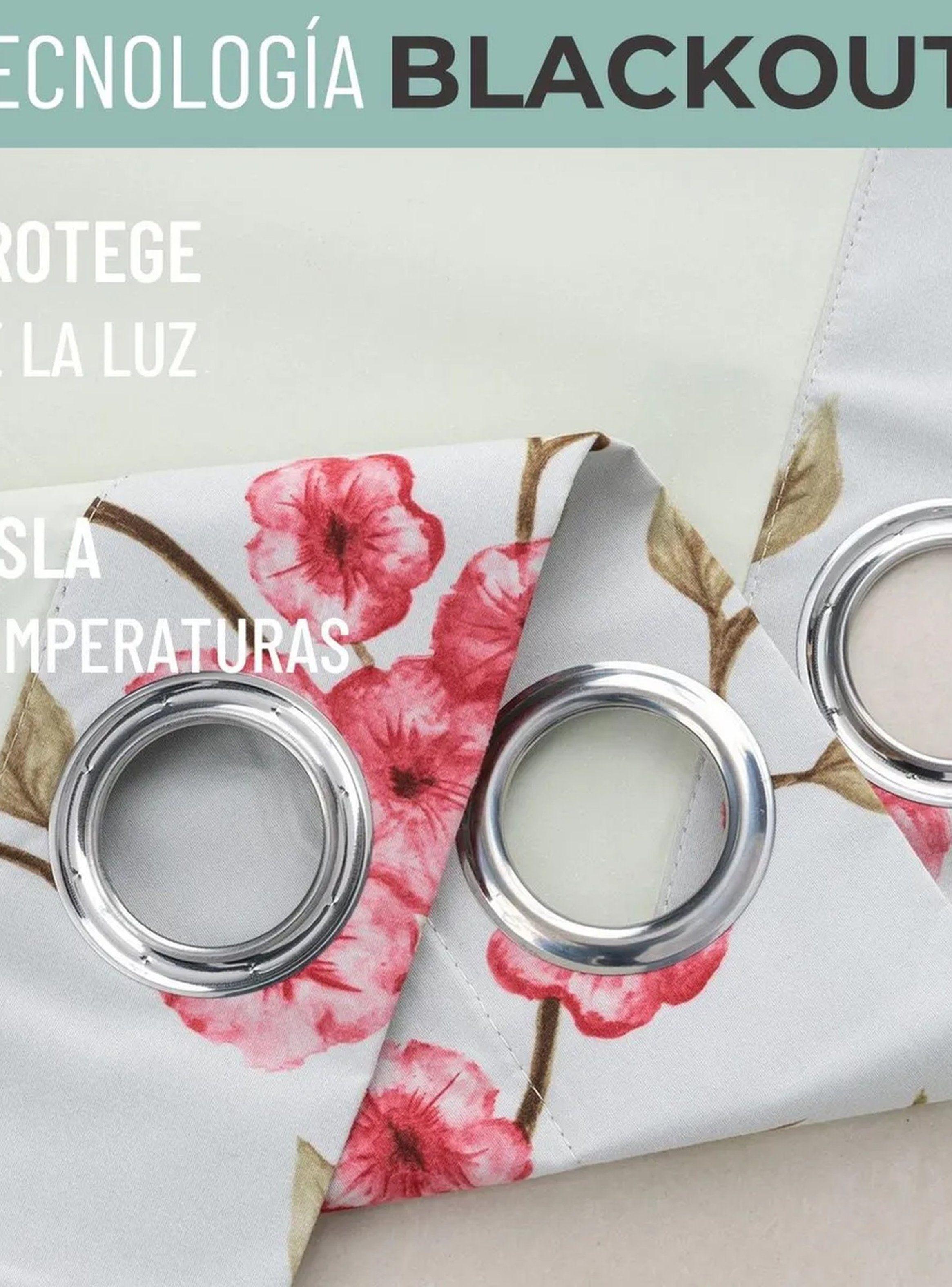 Cortinas Blackout Estampadas Flores Tela Termoaislante 140x260cm-2