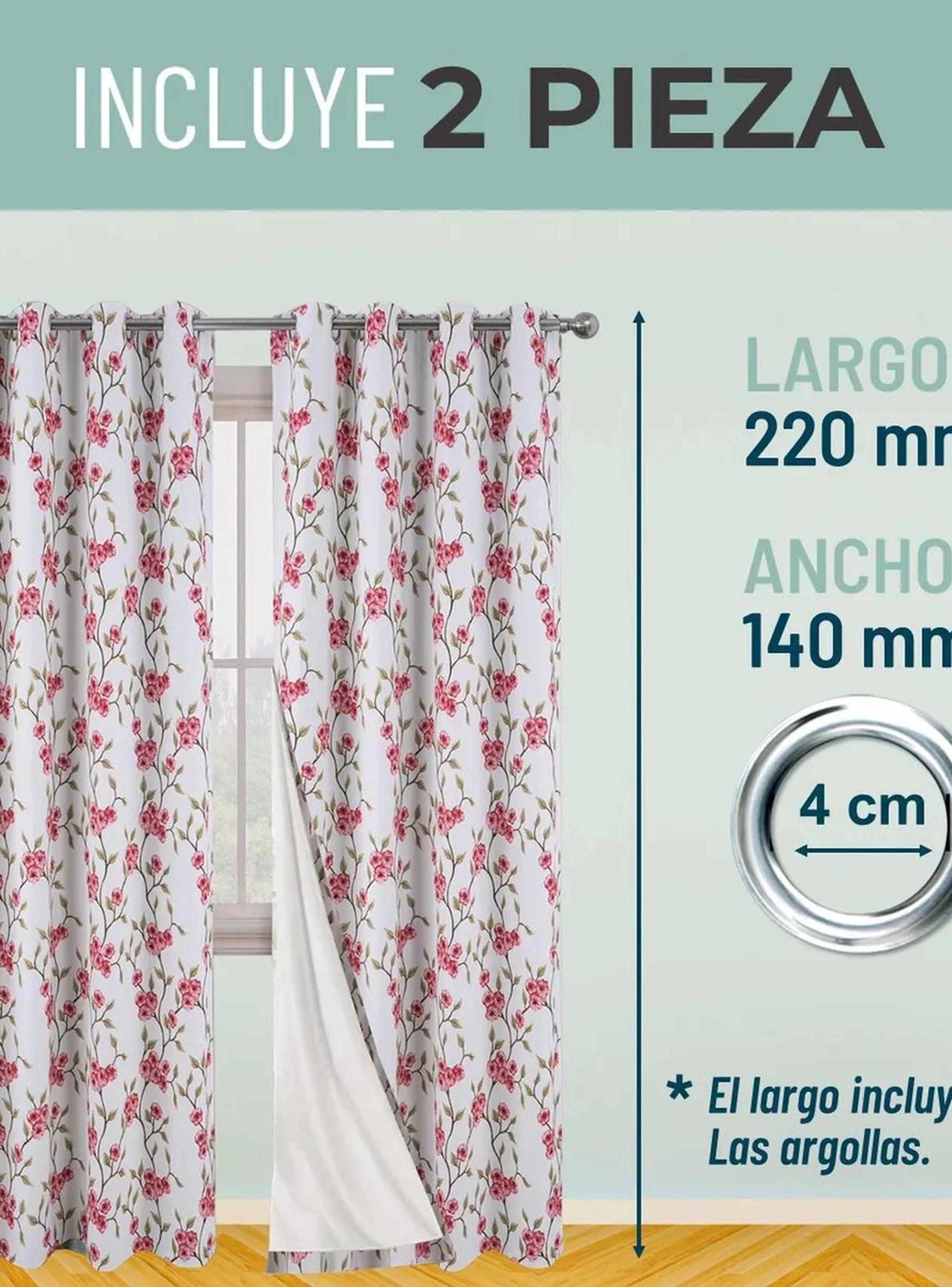 Cortinas Blackout Estampadas Flores Tela Termoaislante 140x260cm-5