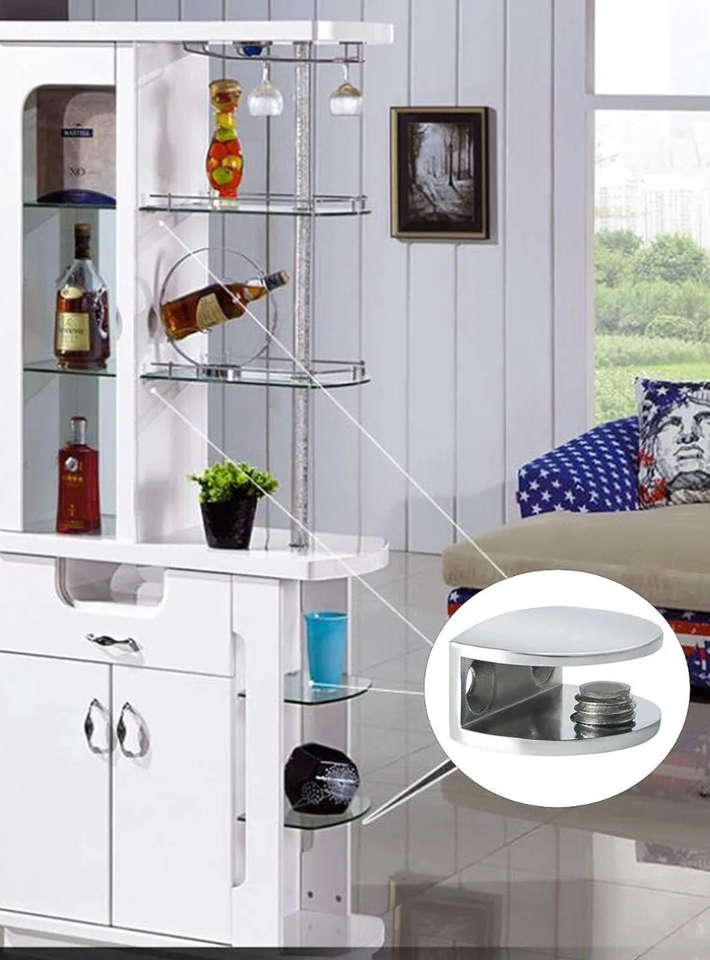 Soporte Para Vidrio y Acrílico Metálico Ajustable Plata-4