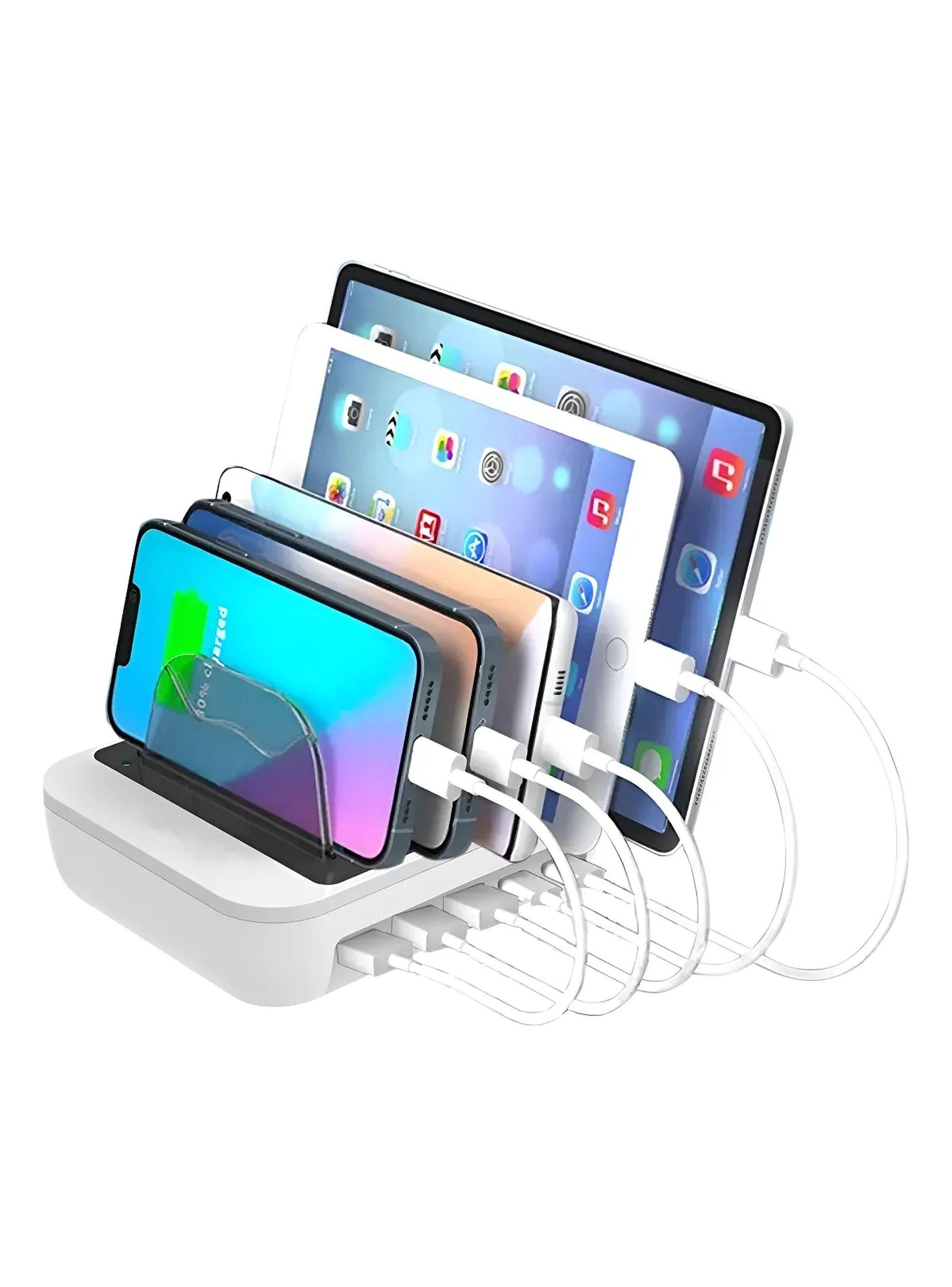 Estación de Carga USB para Múltiples Dispositivos 65W con 5 Cables-0