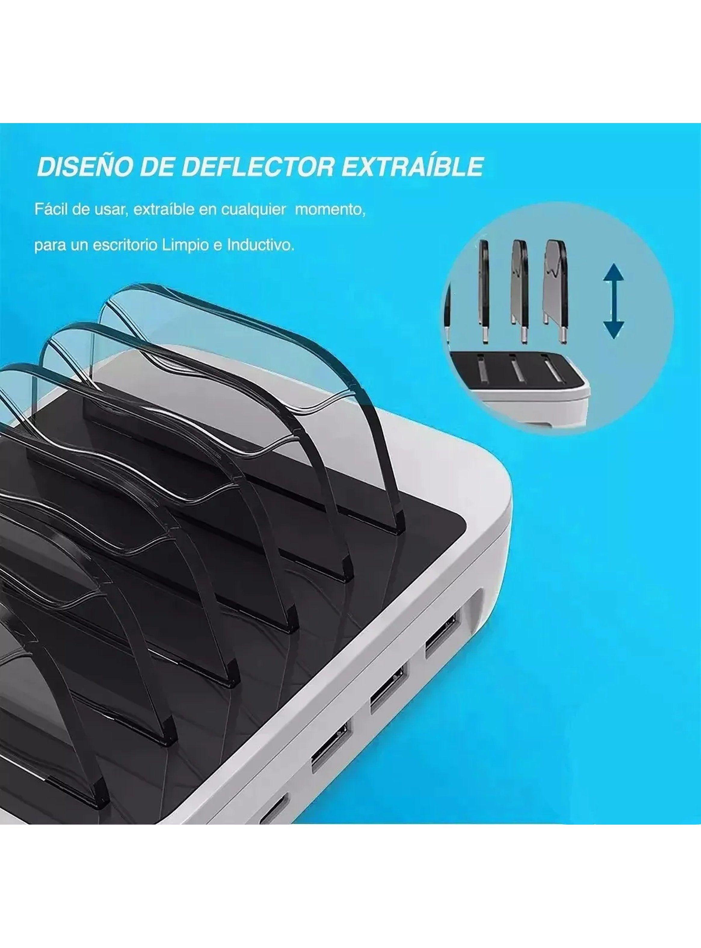 Estación de Carga USB para Múltiples Dispositivos 65W con 5 Cables-6