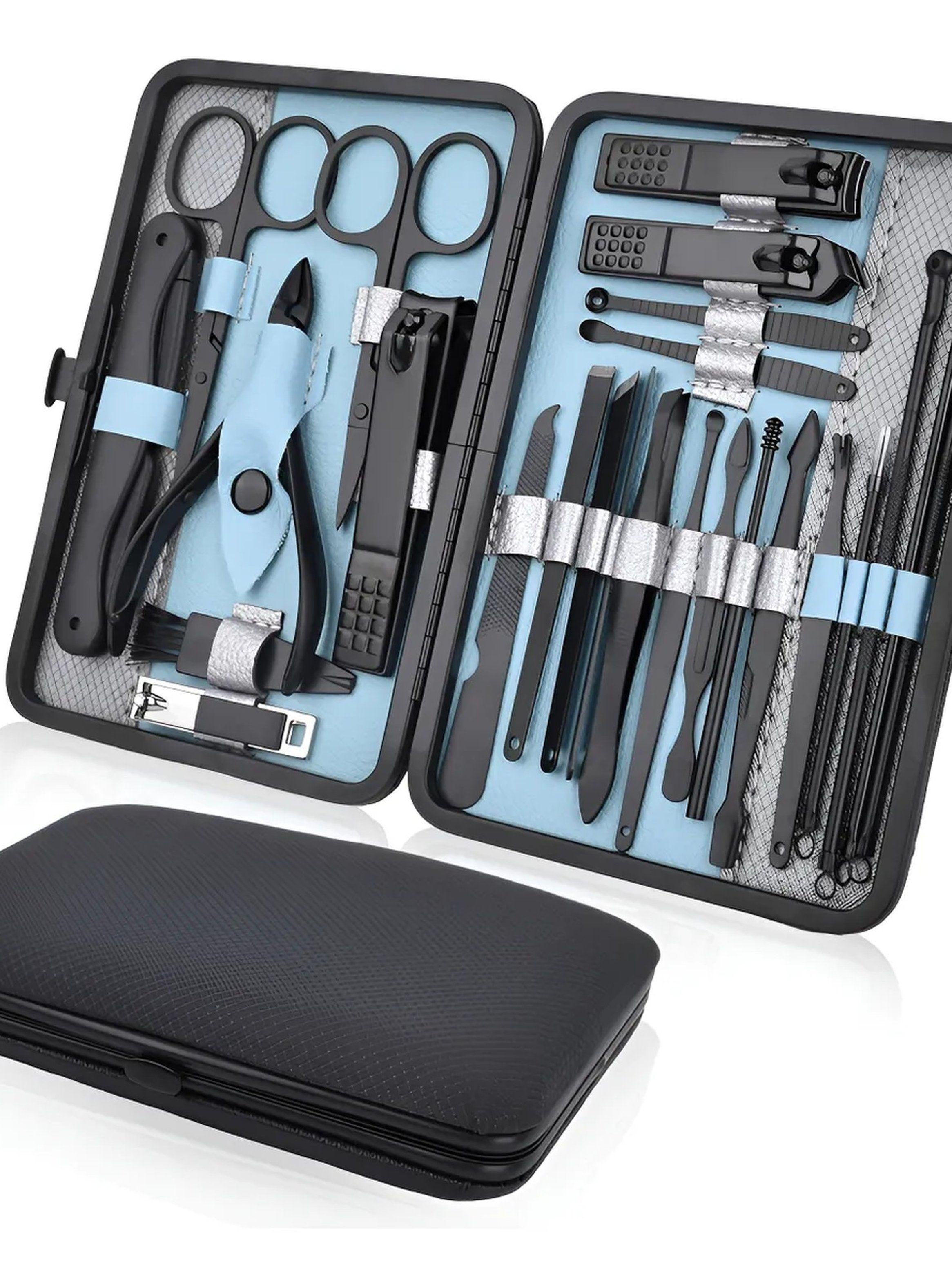 Set de Manicura y Pedicura Acero Inoxidable Negro 20 Piezas-8