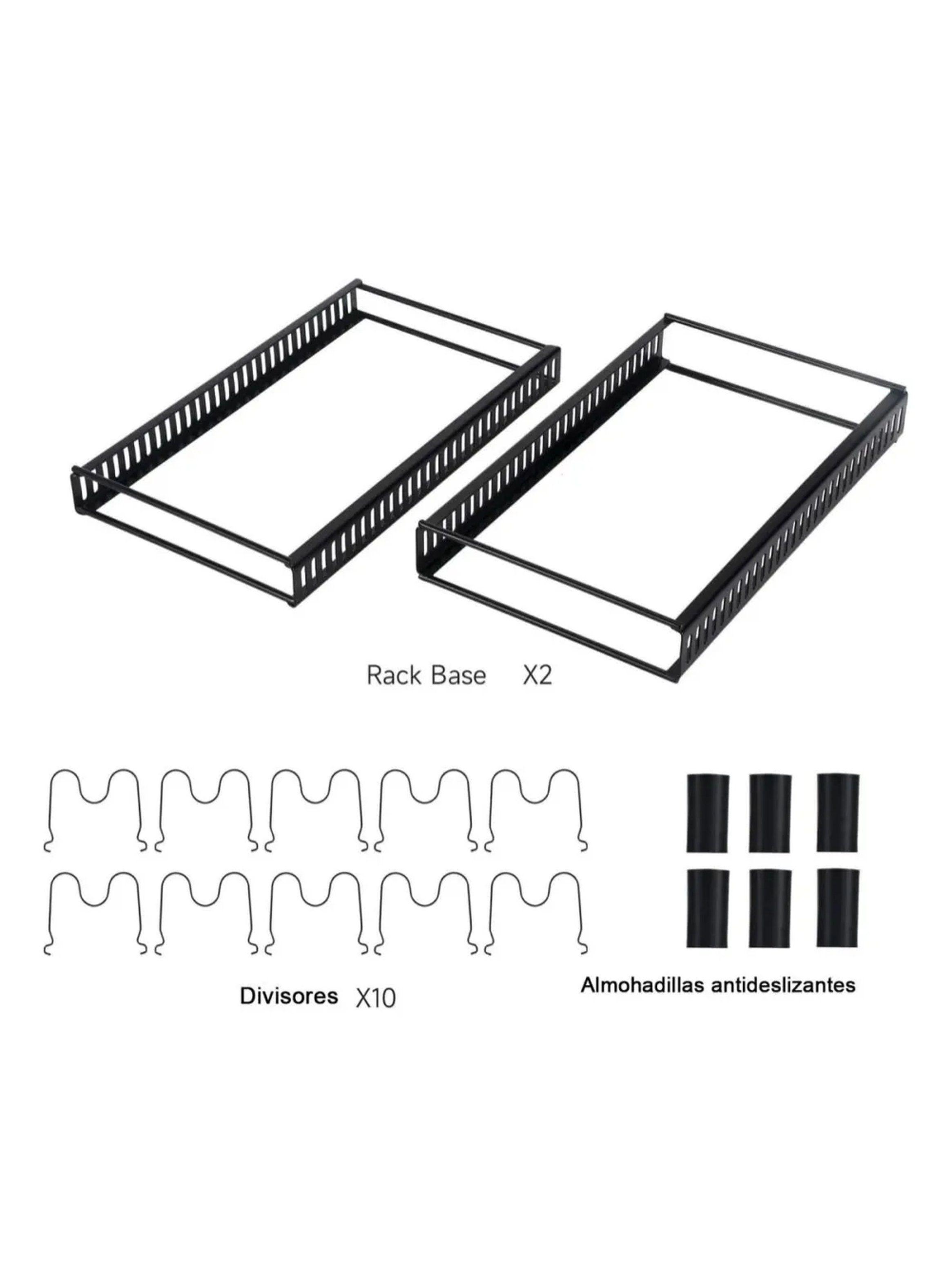 Organizador de Sartenes Expandible de Metal Negro Ajustable-3