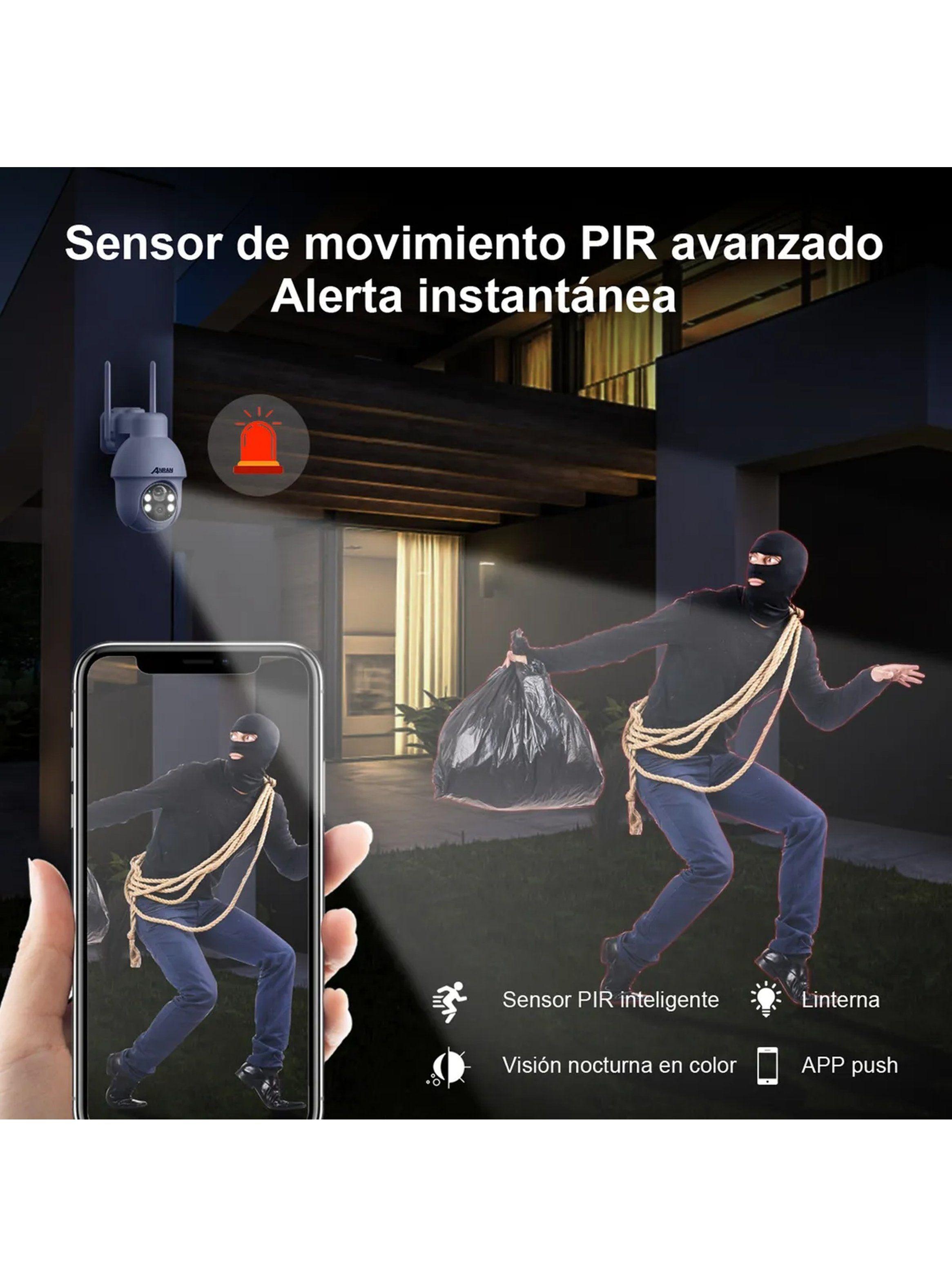 Cámara De Seguridad Exterior 4G Solar 360° Full HD Visión Nocturna-3