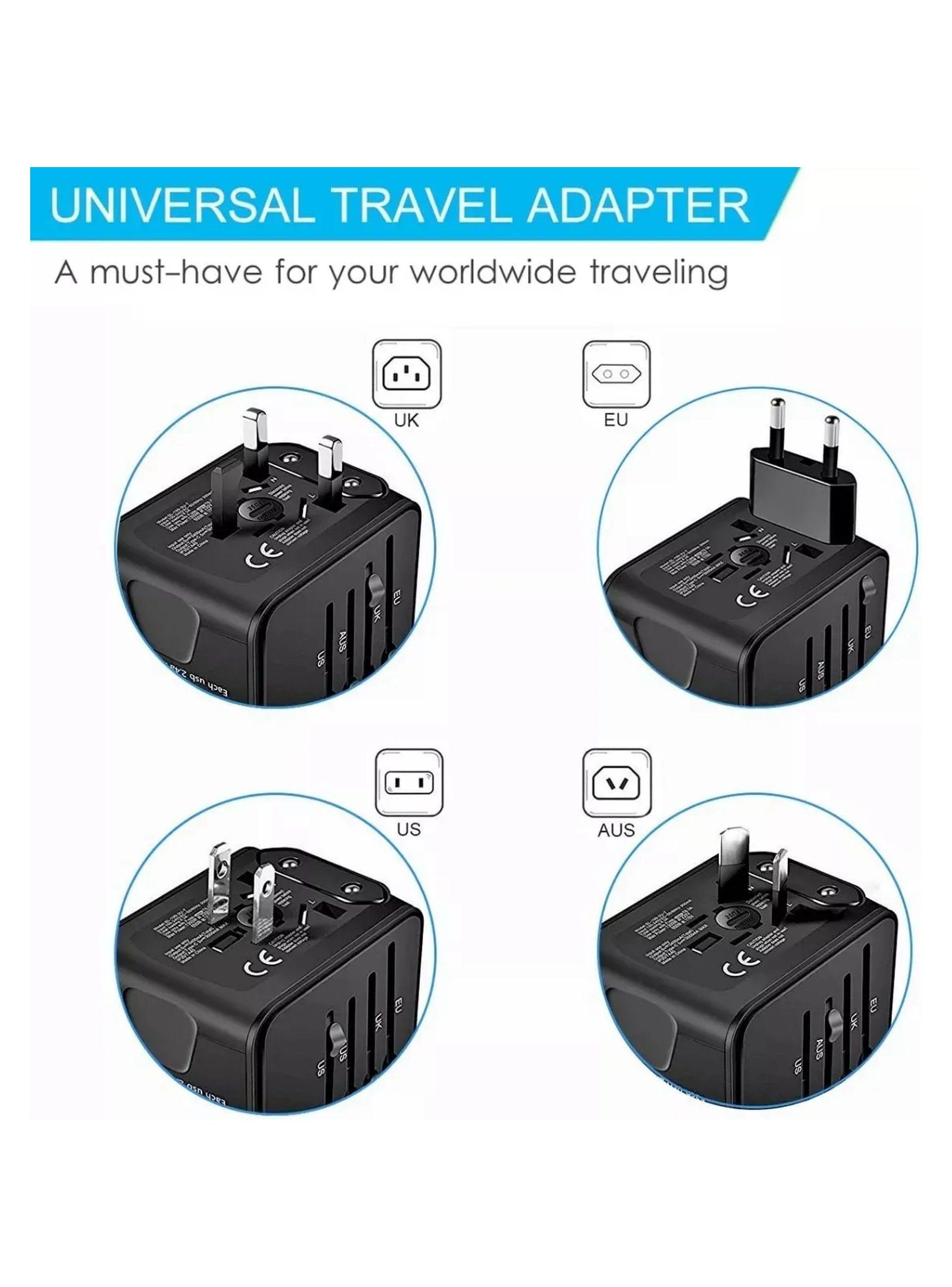 Adaptador de Viaje Universal USB y Tipo-C para UK/EU/US/AUS-1