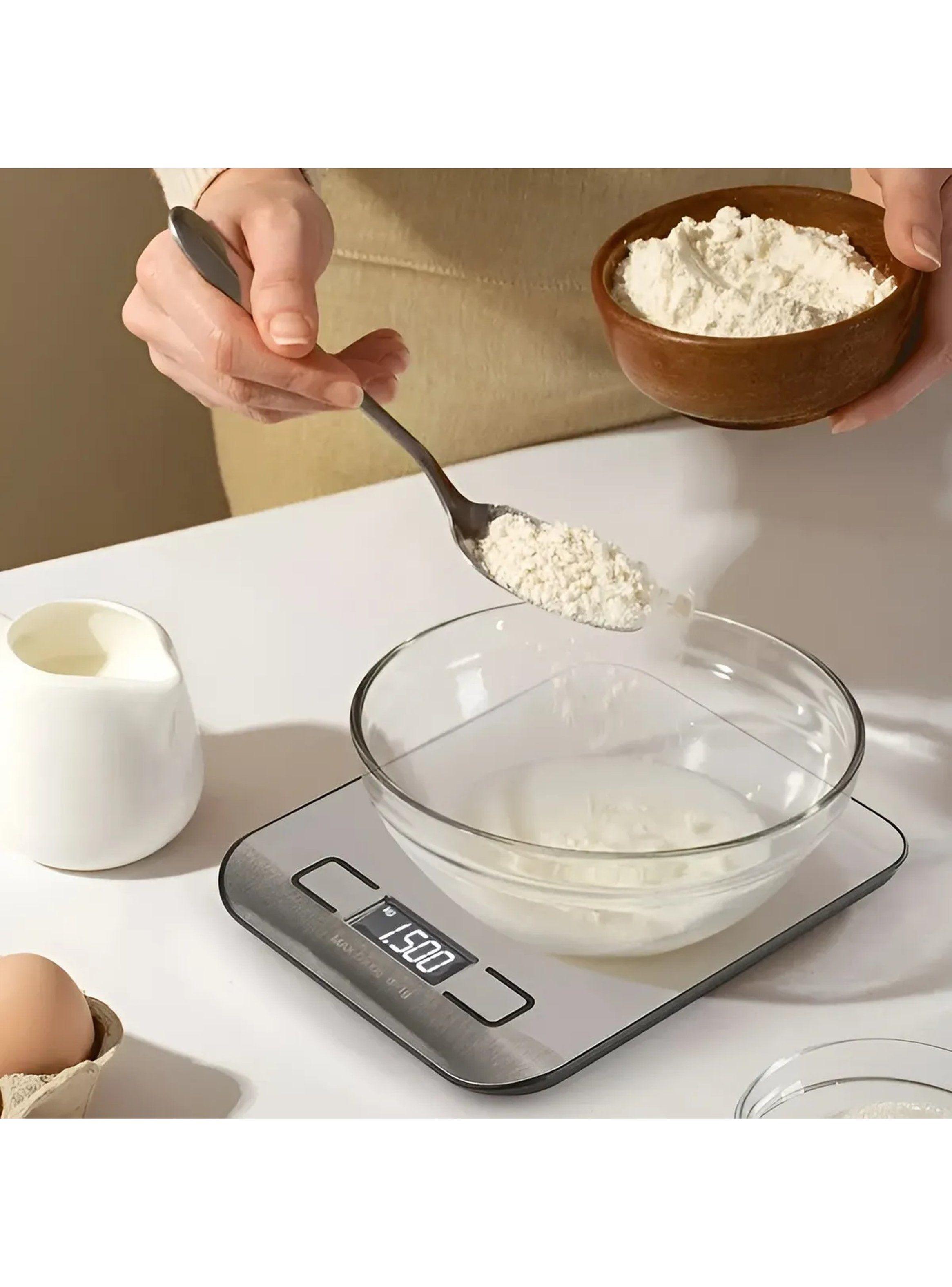 Balanza Digital de Cocina Acero Inoxidable Pantalla LCD-8