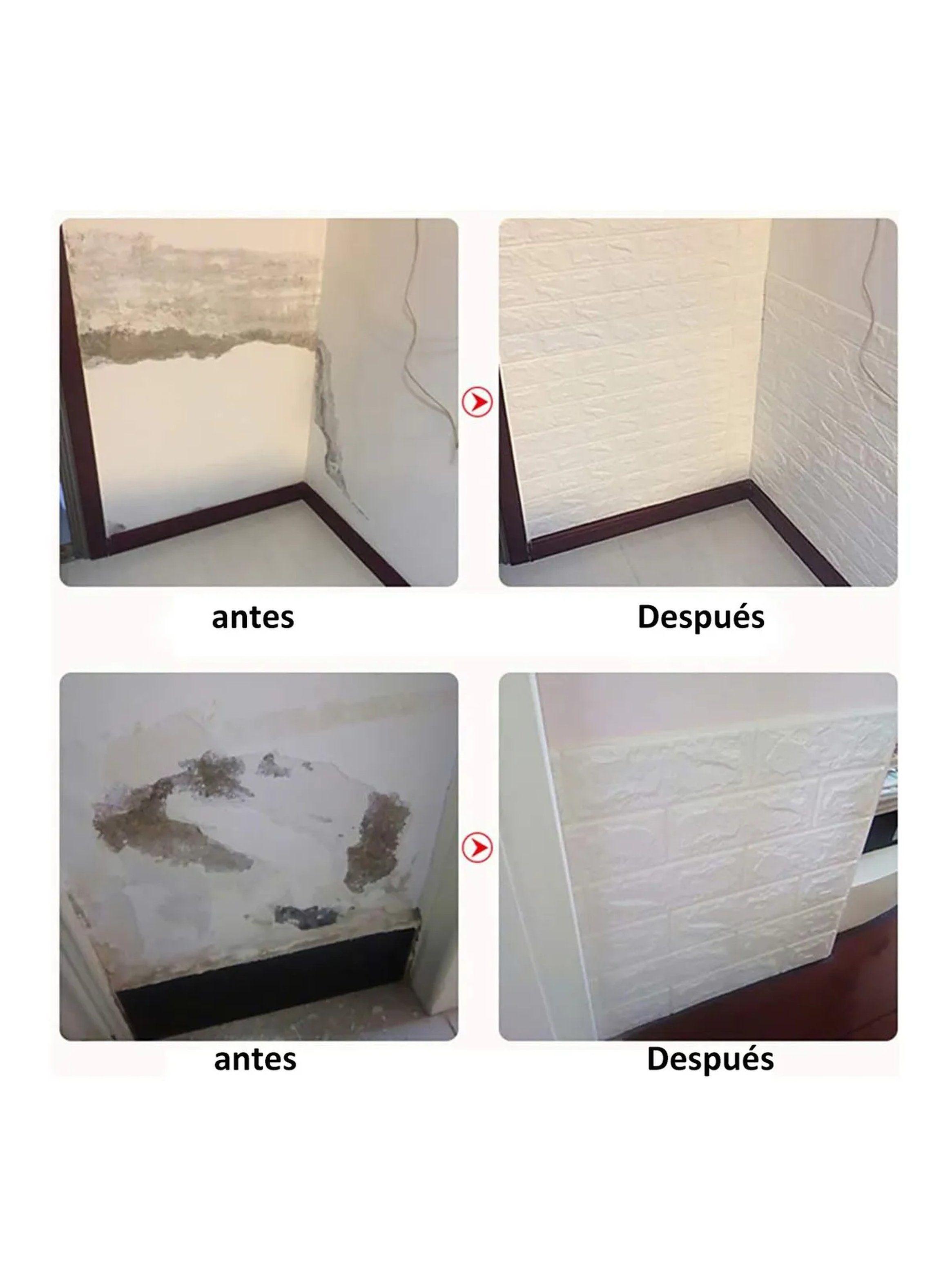 Paneles de Pared 3D Texturizados Adhesivos Imitación Ladrillo Beige-5