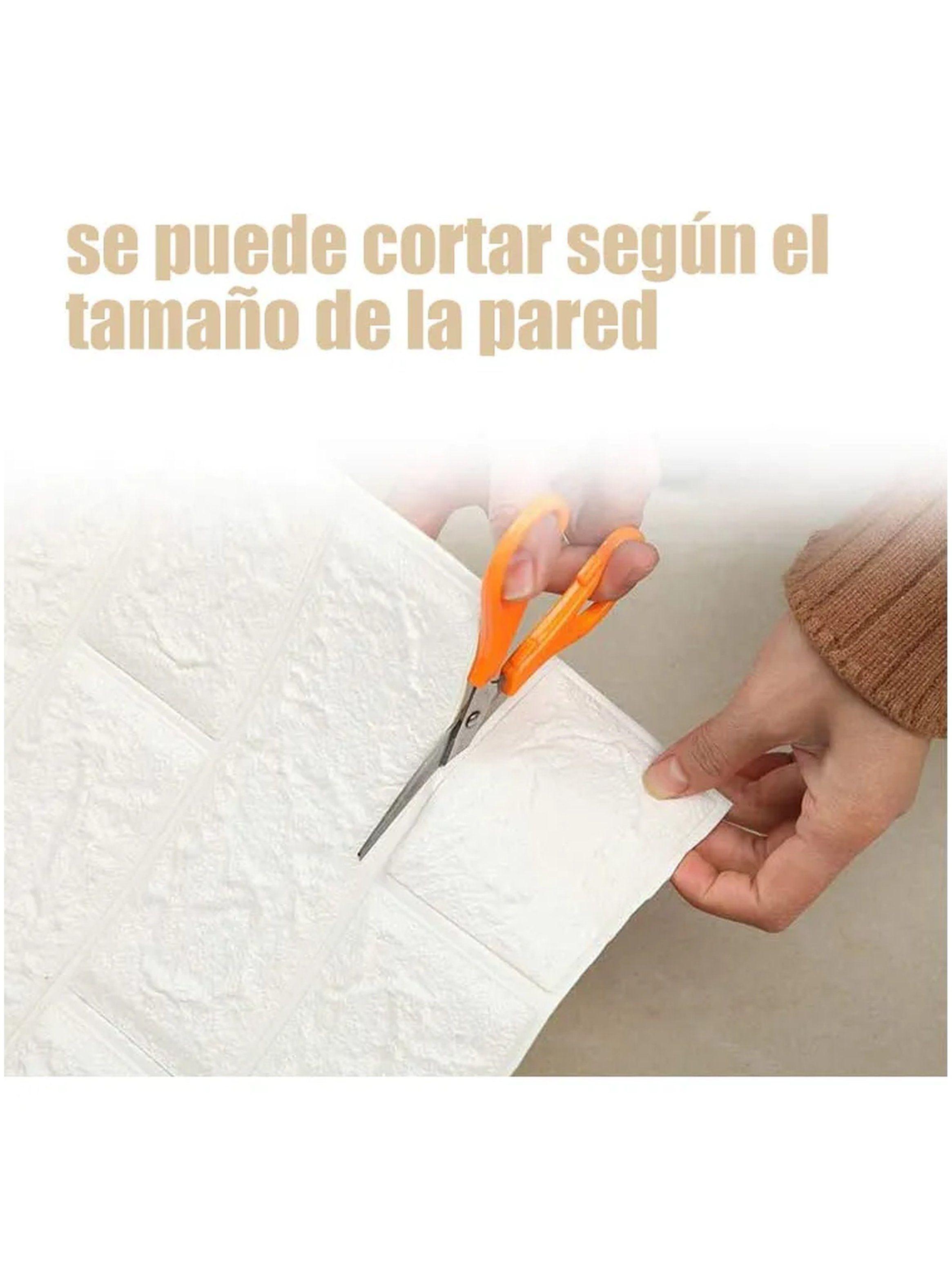 Paneles de Pared 3D Texturizados Adhesivos Imitación Ladrillo Beige-7