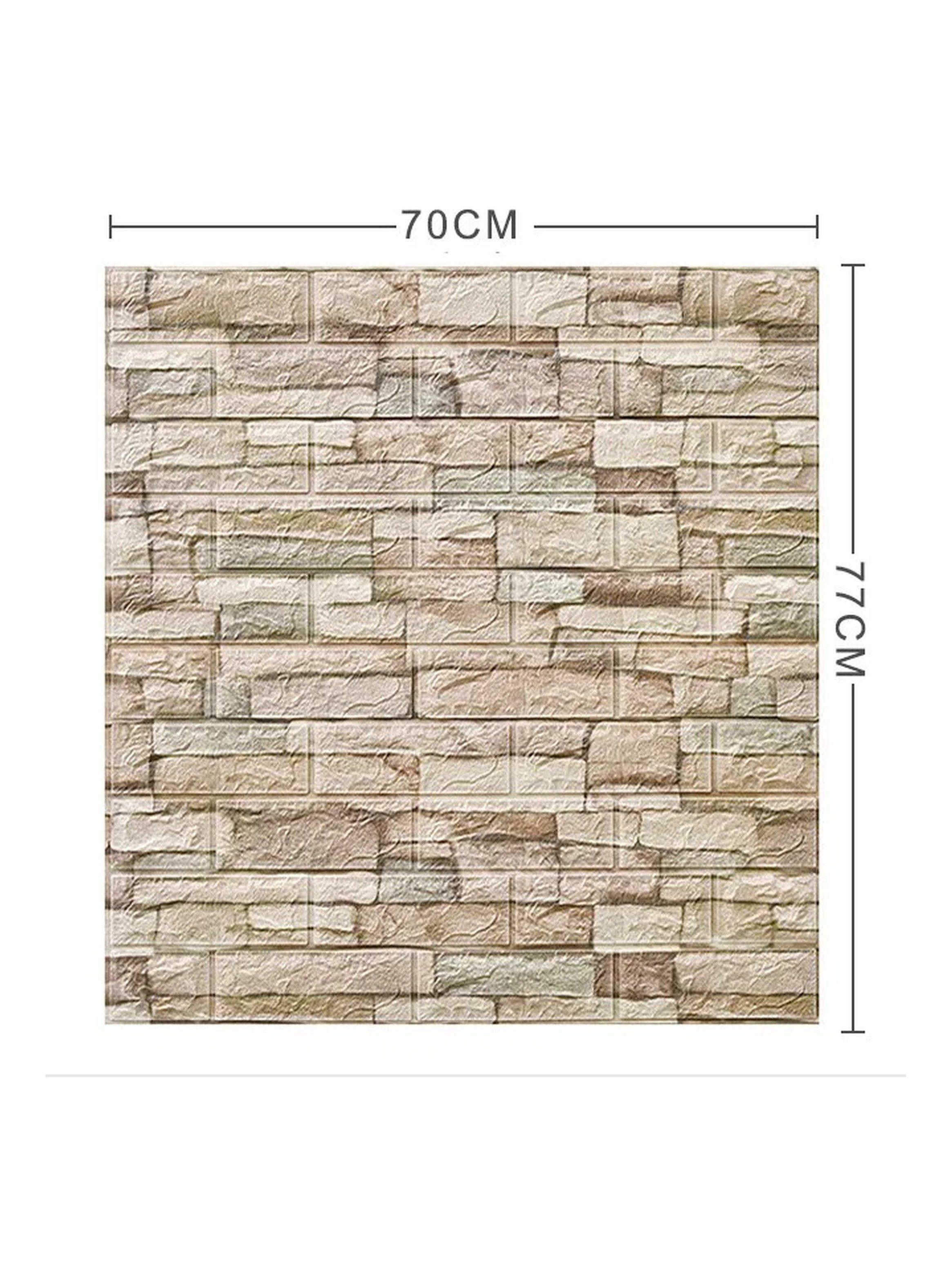 Paneles de Pared 3D Texturizados Adhesivos Imitación Ladrillo Beige-8