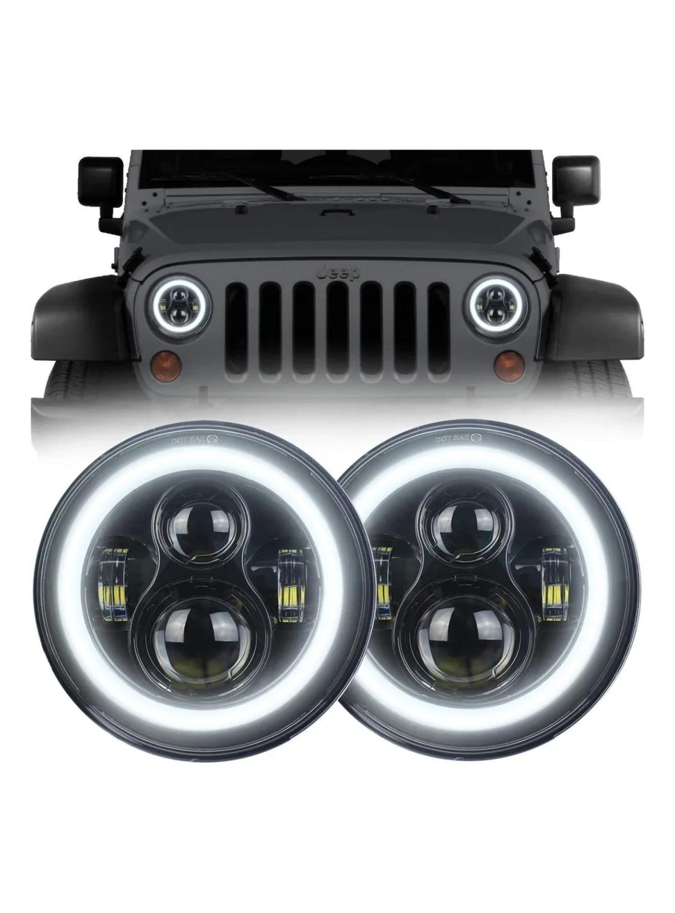 Luces LED Frontales Redondas 7" Compatibles con Jeep Wrangler-0
