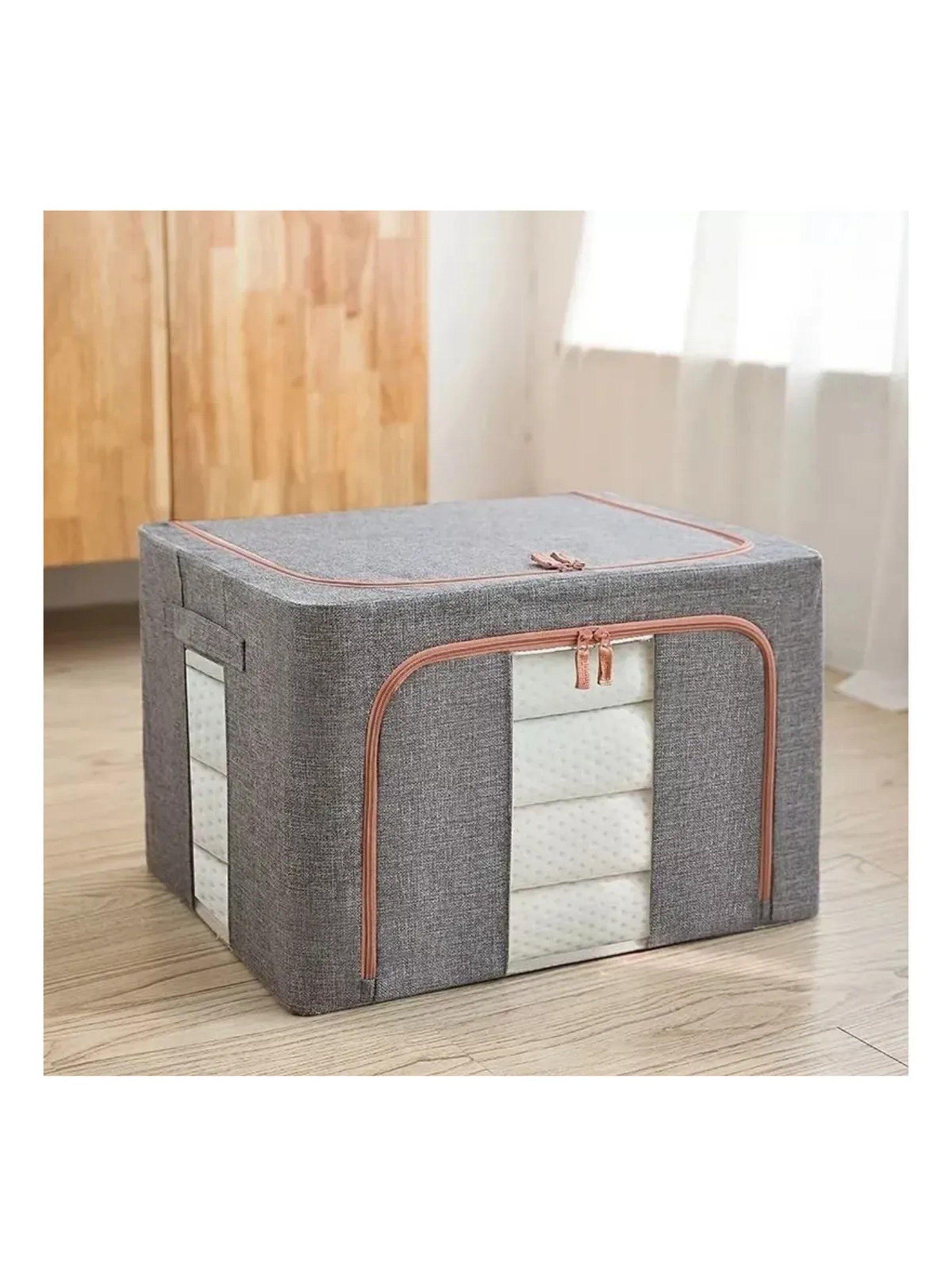 Caja de Almacenamiento Plegable Algodón y Lino con Cremallera-1