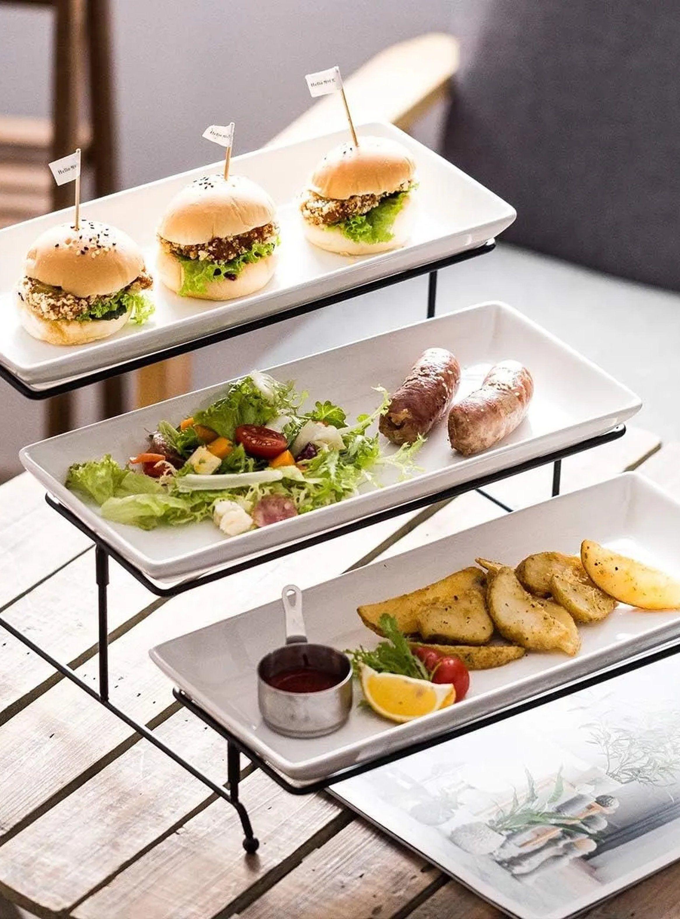 Organizador de Comida Tres Niveles Metal Negro 29cm-5