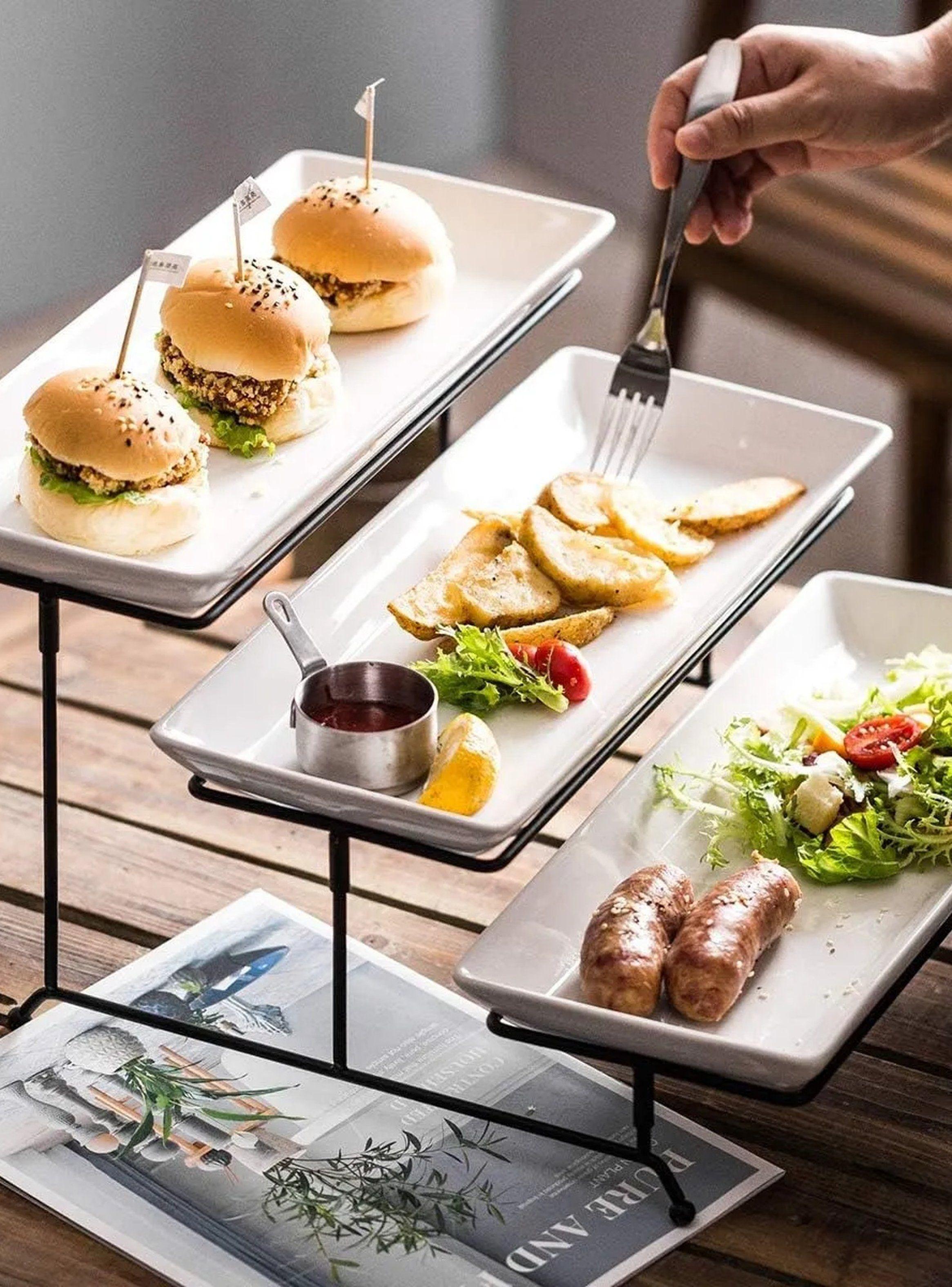 Organizador de Comida Tres Niveles Metal Negro 29cm-7