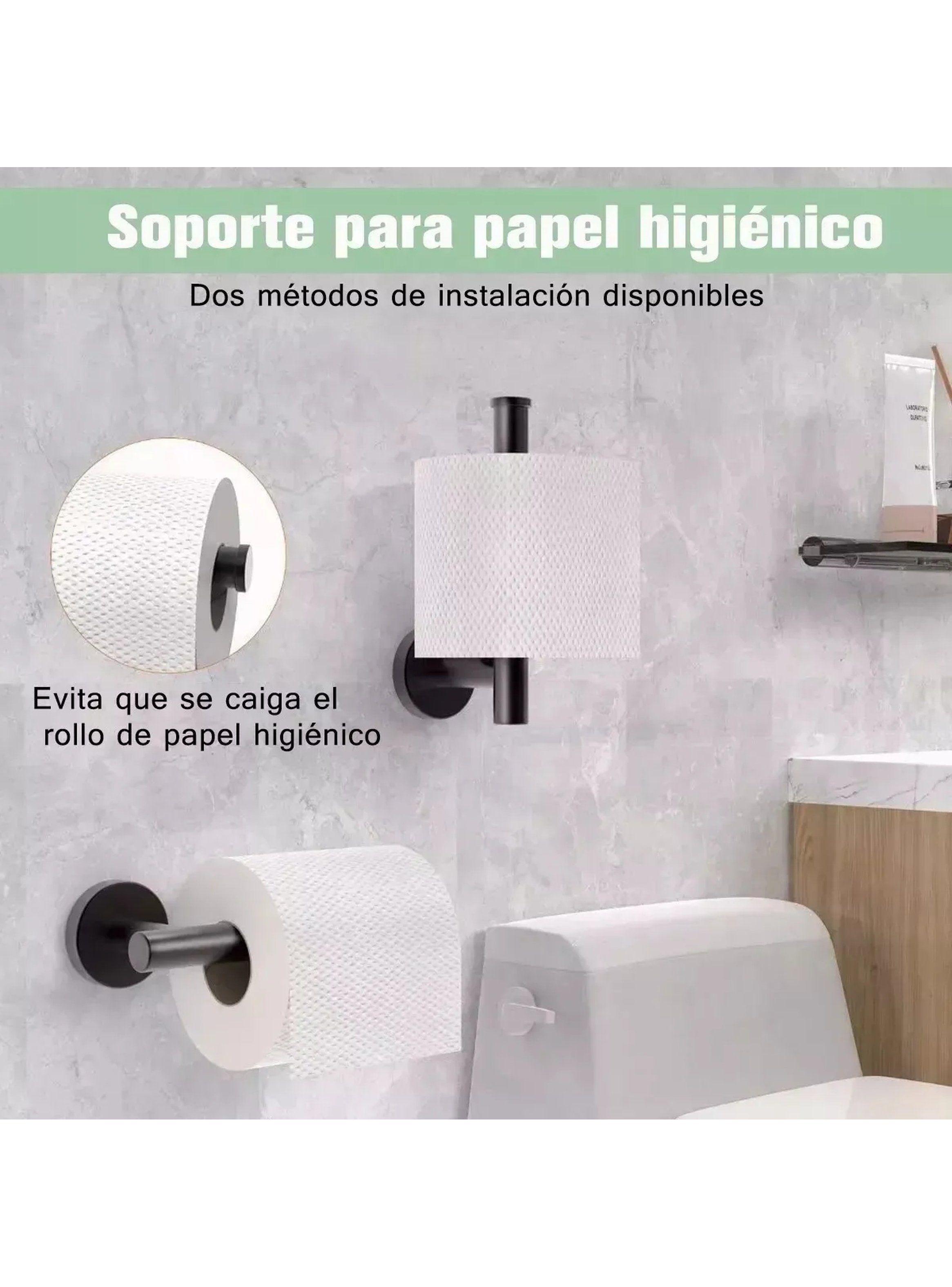 Set de Baño Acero Inoxidable Negro Impermeable Antióxido-6