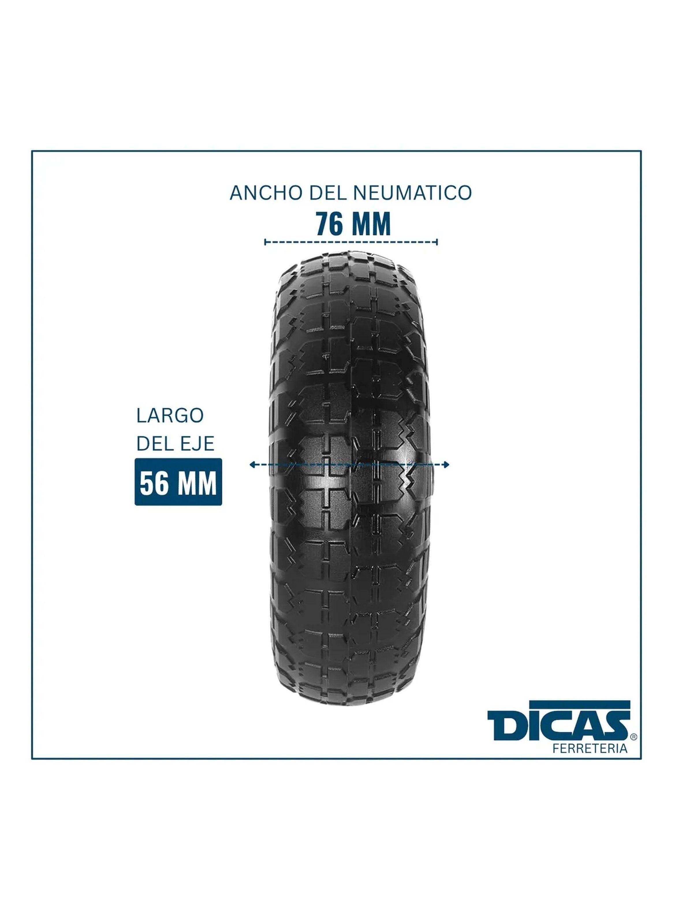 Rueda Neumática de Repuesto 10 Pulgadas Eje Metálico-4