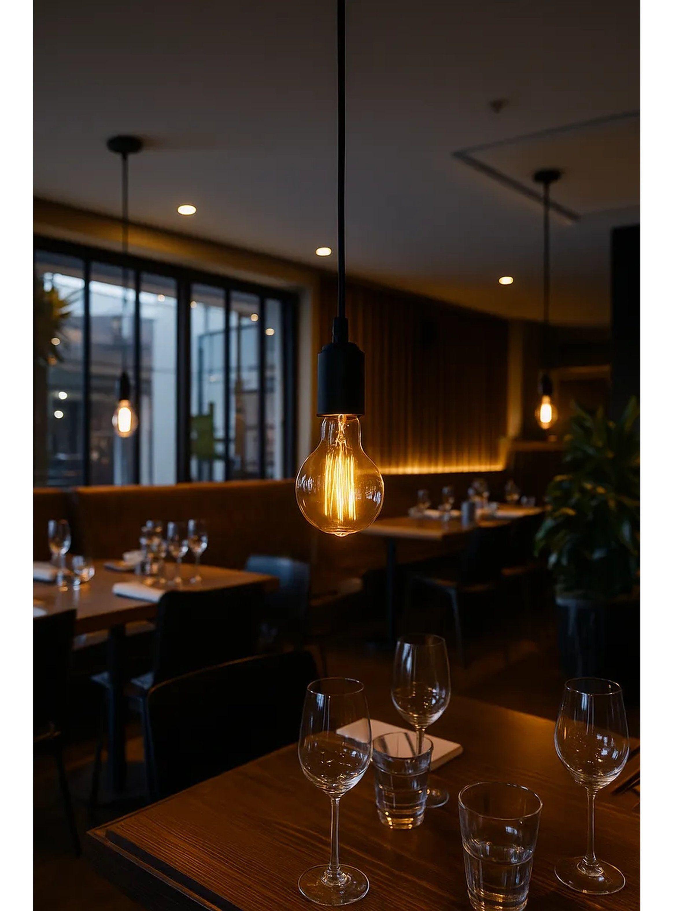 Lámpara Colgante Regulable Color Negro Compatible Bombillas E27-6